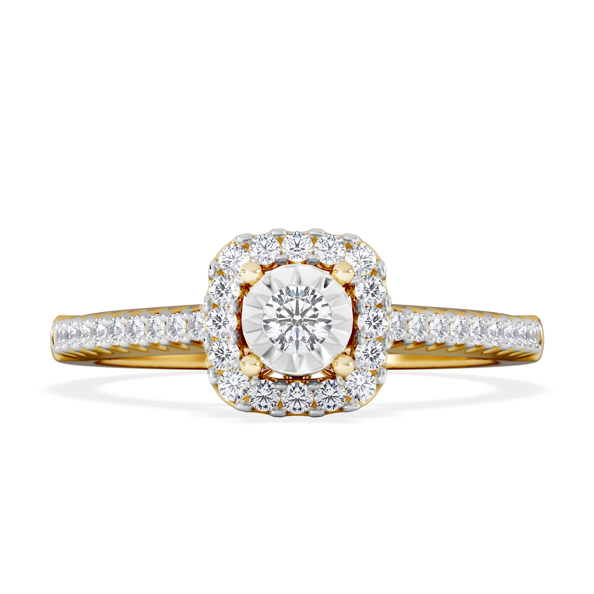 Masami Lab Diamond Halo Engagement Ring 0.25ct Pave Set in 18K Gold Vermeil - Image 7
