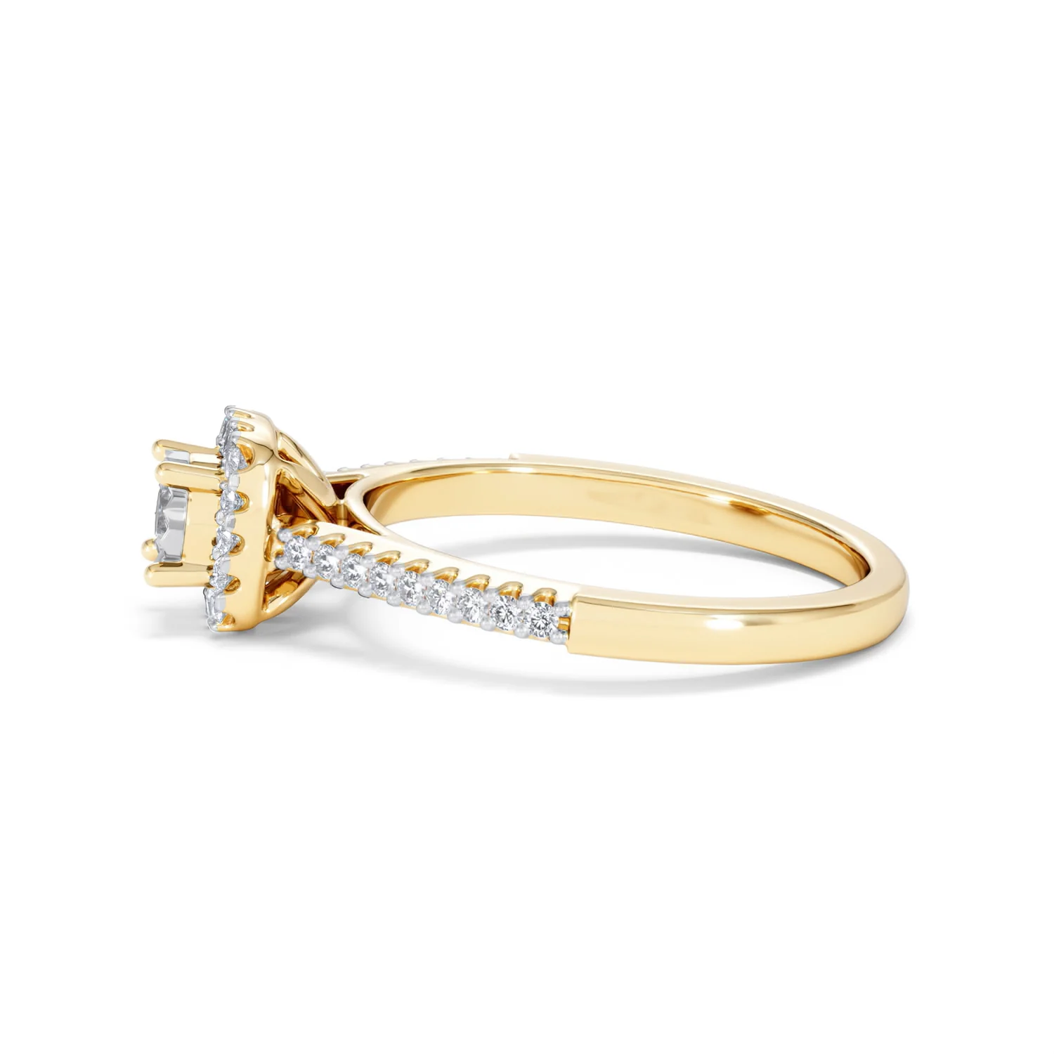 Masami Lab Diamond Halo Engagement Ring 0.25ct Pave Set in 18K Gold Vermeil - Image 71