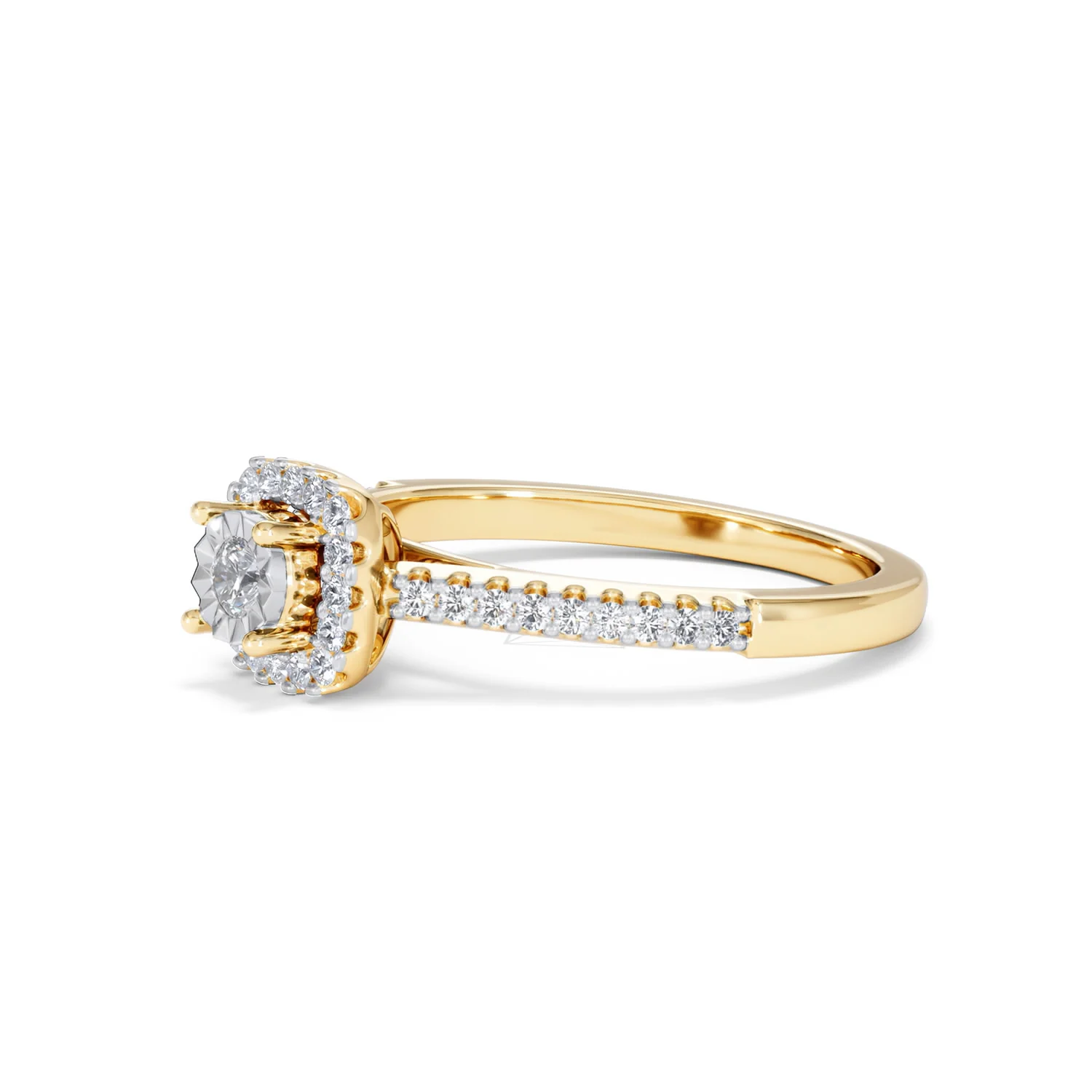 Masami Lab Diamond Halo Engagement Ring 0.25ct Pave Set in 18K Gold Vermeil - Image 78