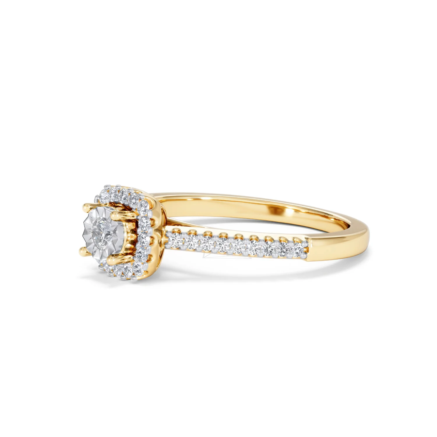 Masami Lab Diamond Halo Engagement Ring 0.25ct Pave Set in 18K Gold Vermeil - Image 79