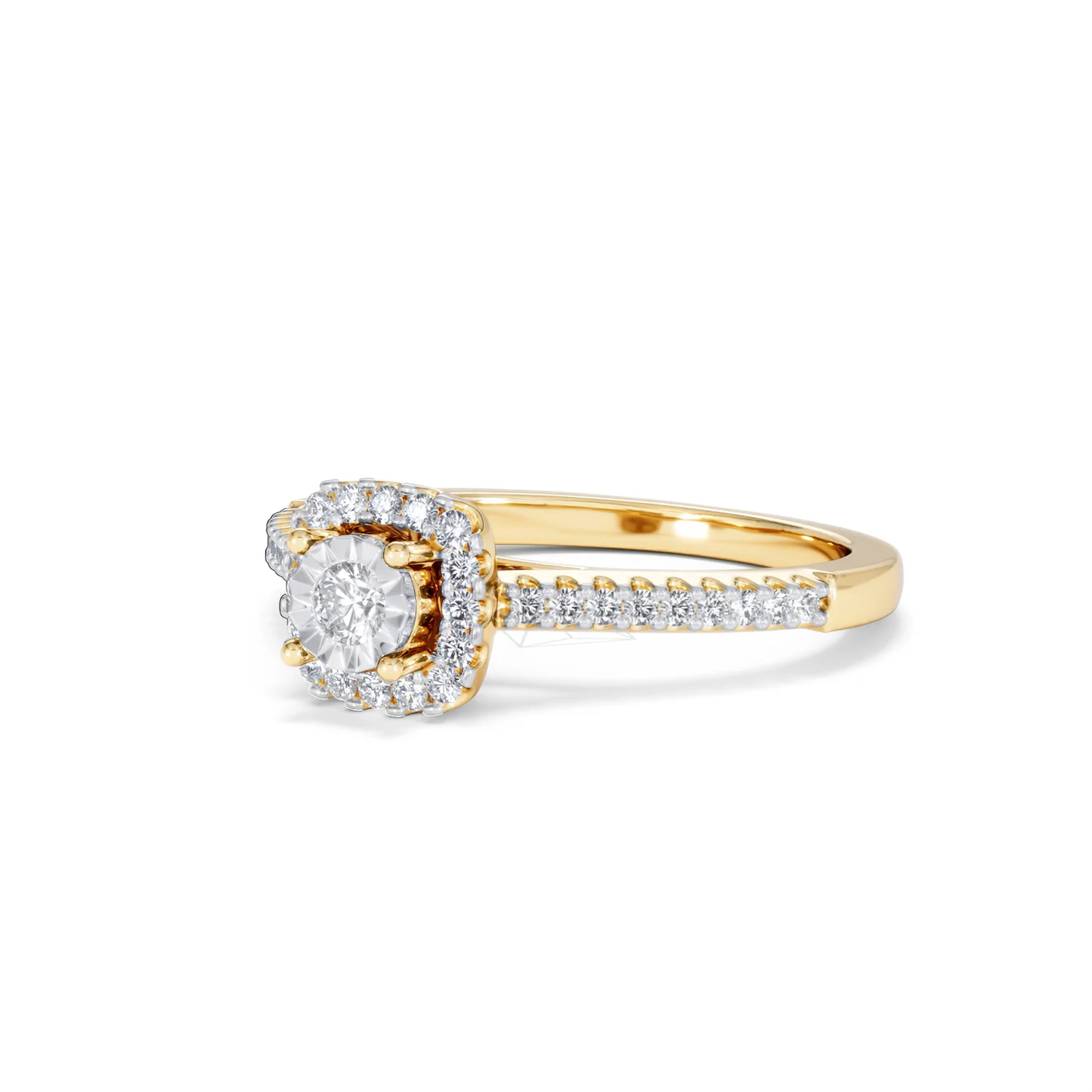 Masami Lab Diamond Halo Engagement Ring 0.25ct Pave Set in 18K Gold Vermeil - Image 83