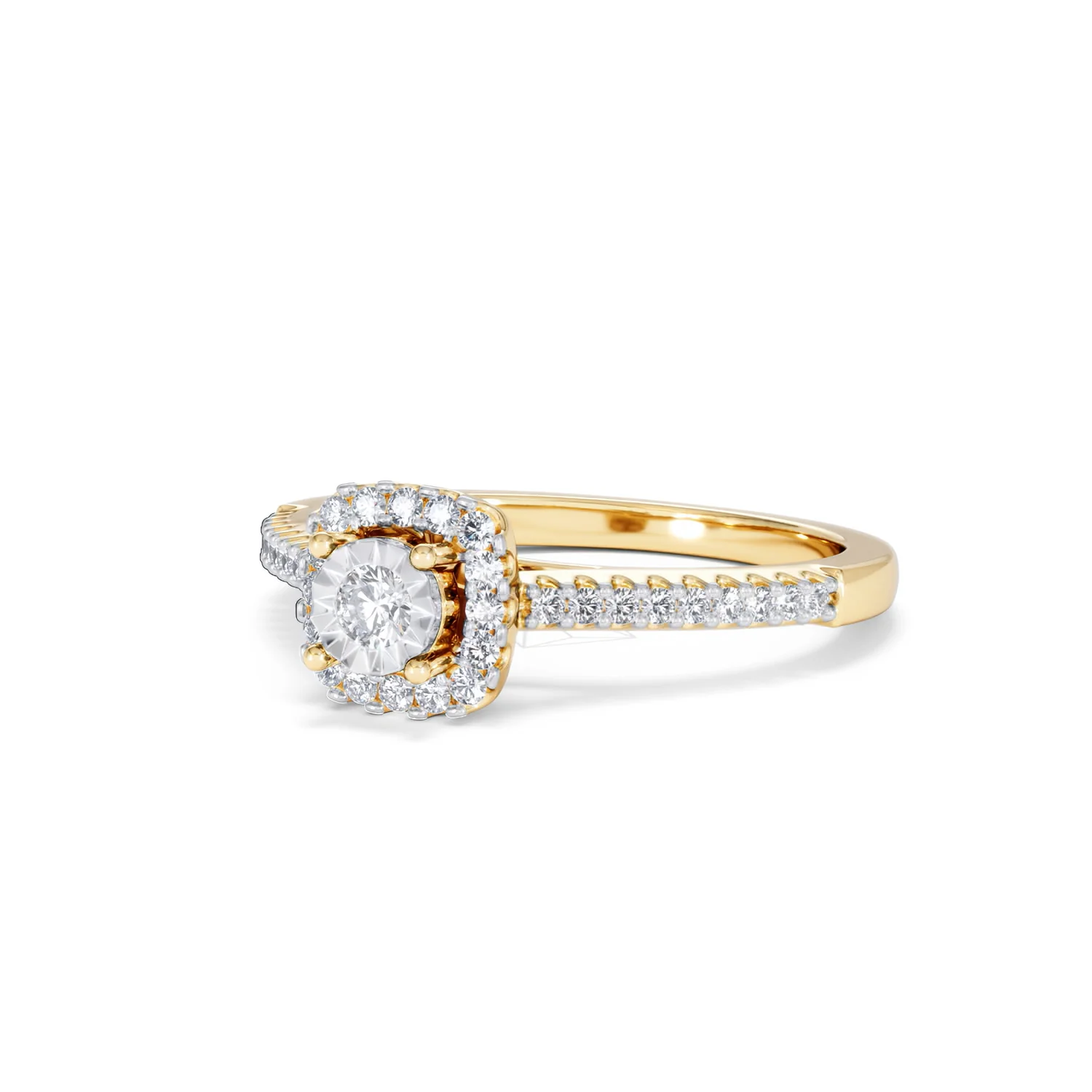 Masami Lab Diamond Halo Engagement Ring 0.25ct Pave Set in 18K Gold Vermeil - Image 84