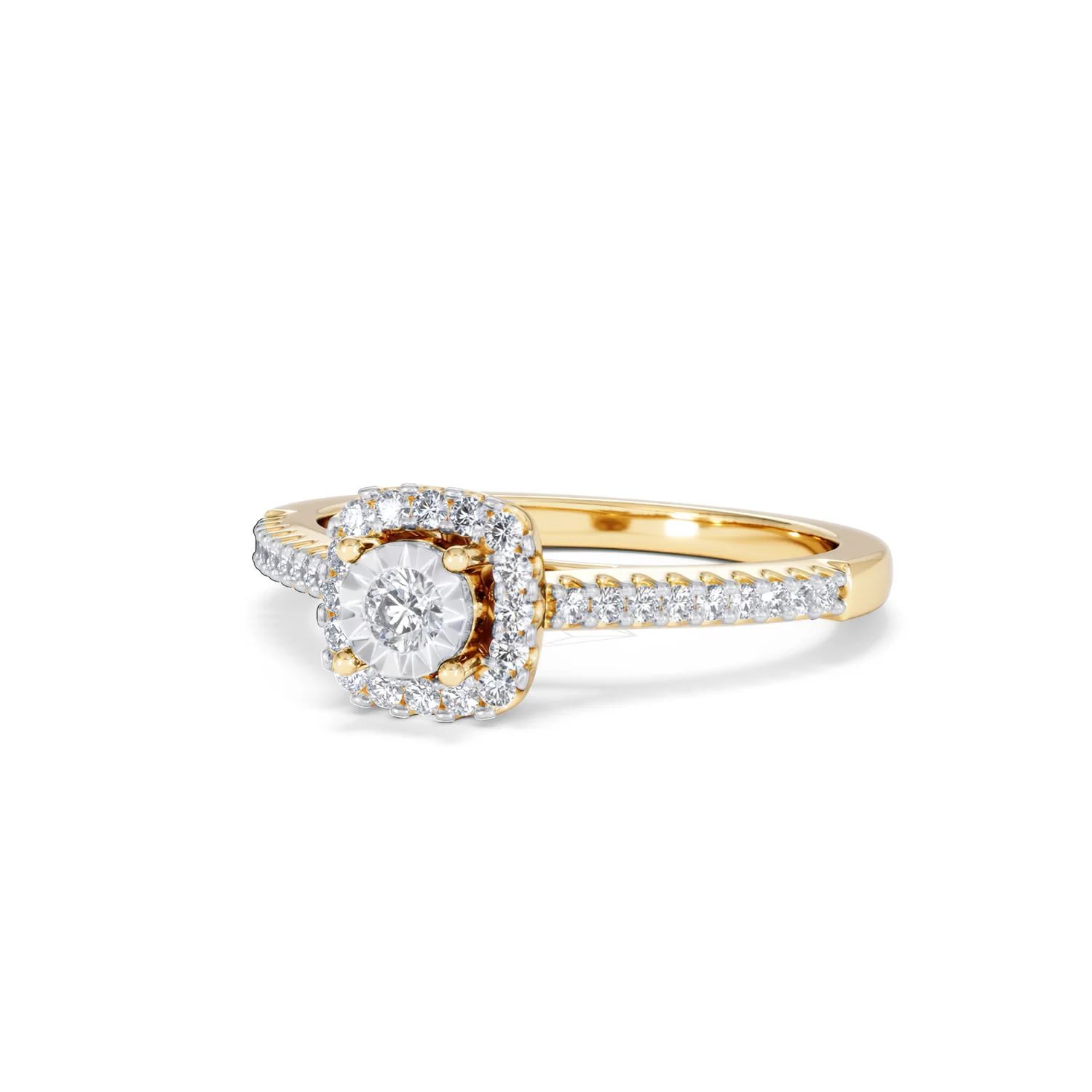 Masami Lab Diamond Halo Engagement Ring 0.25ct Pave Set in 18K Gold Vermeil - Image 85