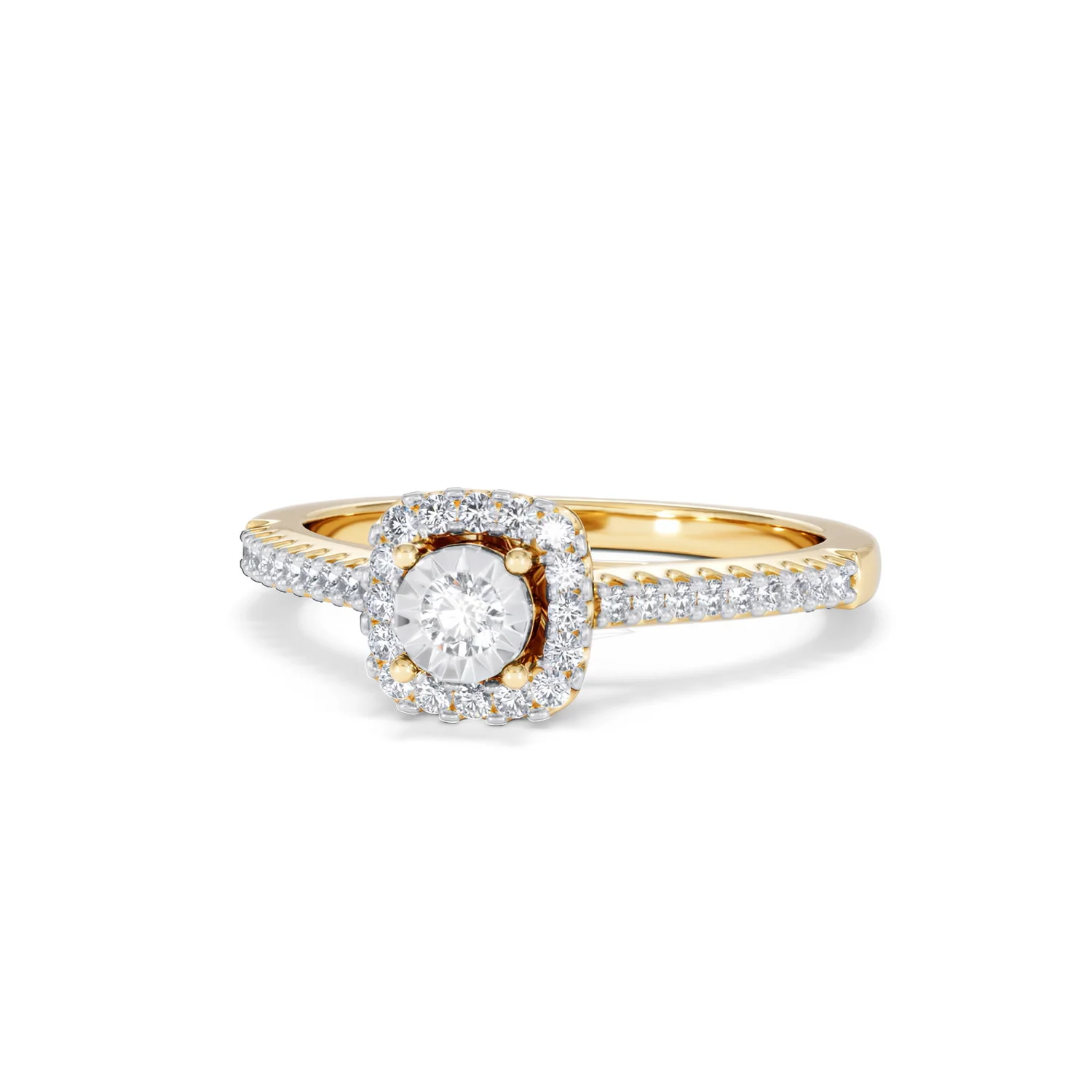 Masami Lab Diamond Halo Engagement Ring 0.25ct Pave Set in 18K Gold Vermeil - Image 87