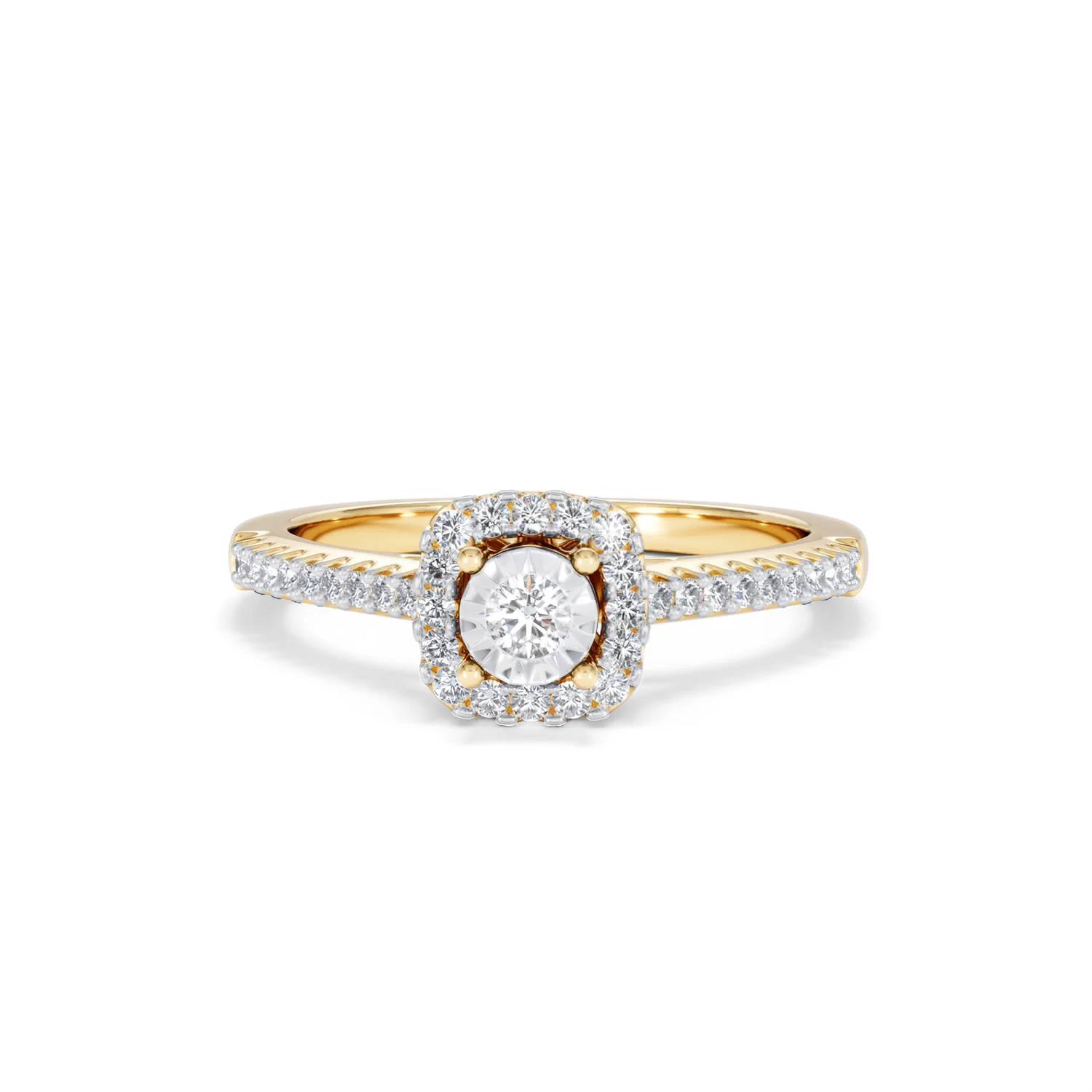 Masami Lab Diamond Halo Engagement Ring 0.25ct Pave Set in 18K Gold Vermeil - Image 89