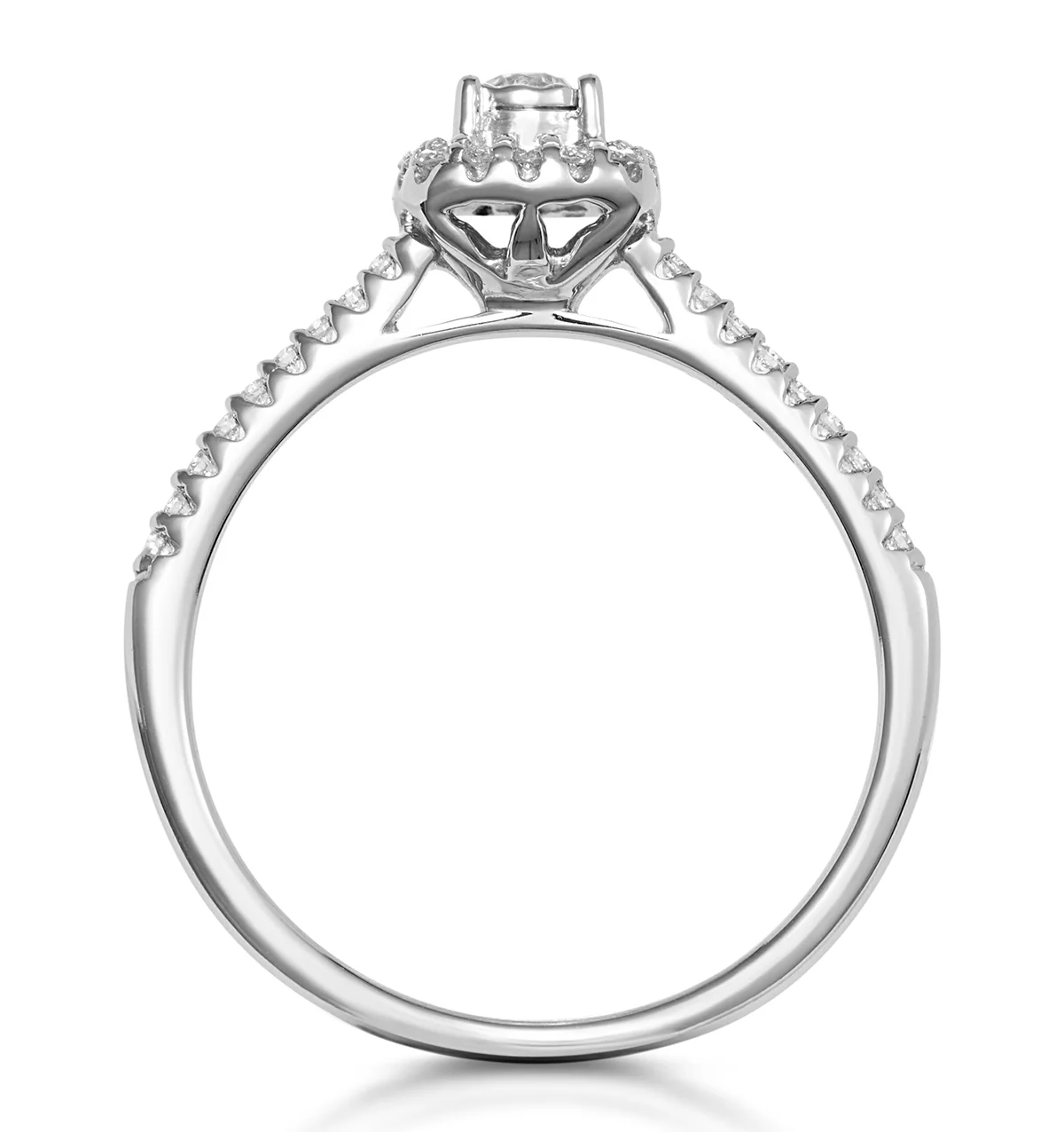 Masami Lab Diamond Halo Engagement Ring 0.25ct Pave Set in 925 Sterling Silver - Image 3