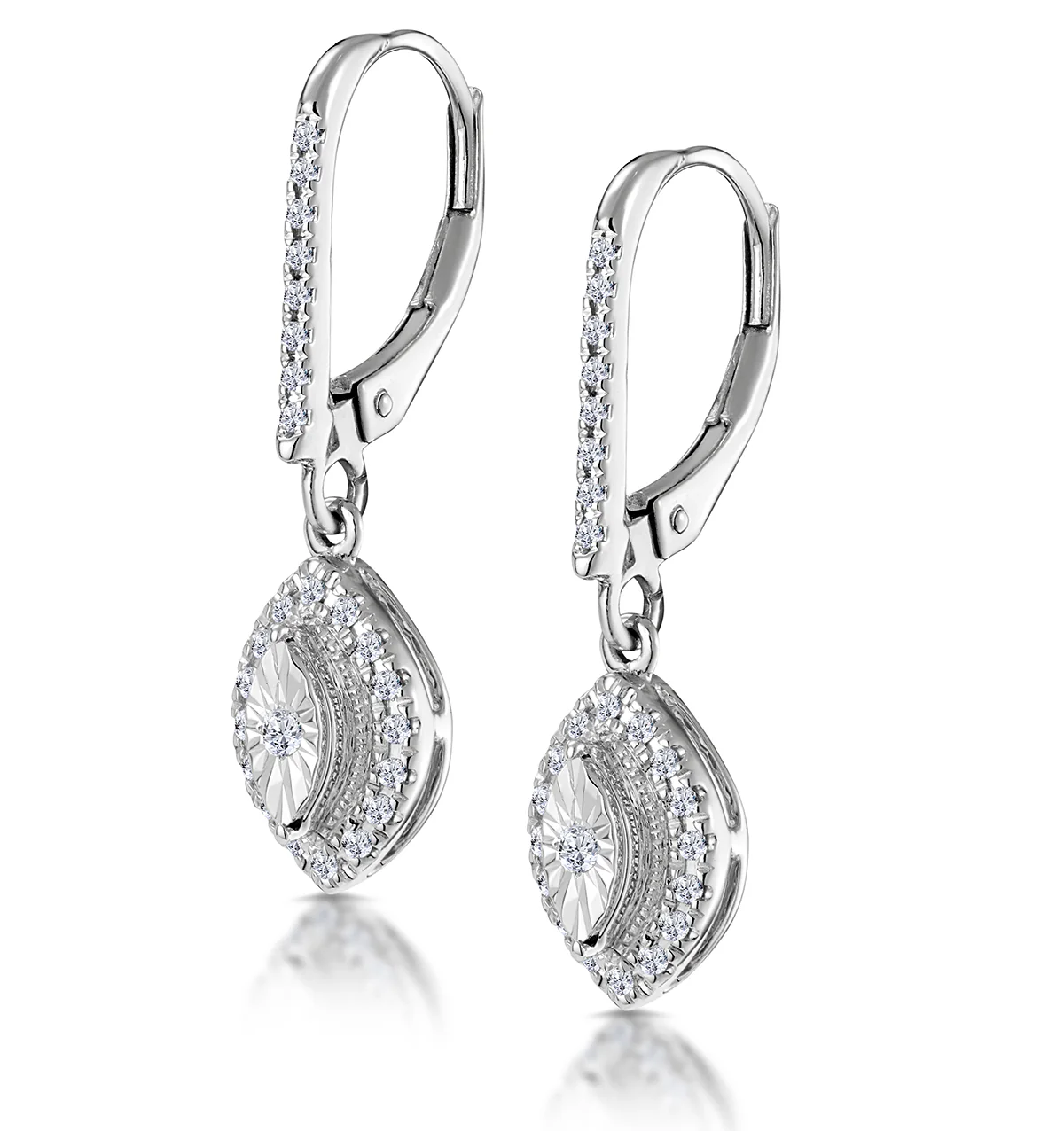 Masami Lab Diamond Marquise Earrings 0.30ct Pave Set in 925 Sterling Silver - Image 3