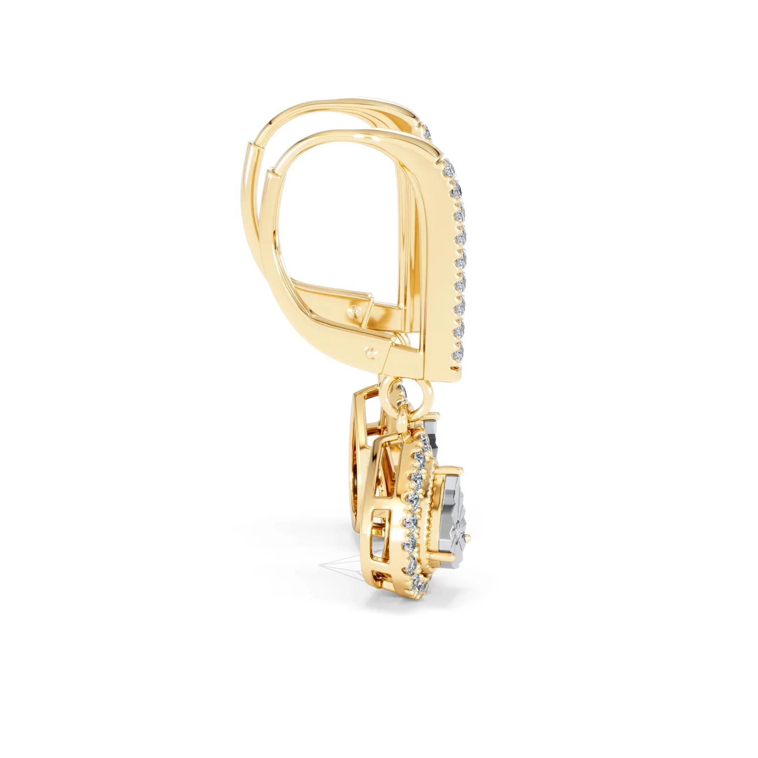 Masami Lab Diamond Pear Halo Earrings 0.20ct Pave Set in 18K Gold Vermeil - Image 30