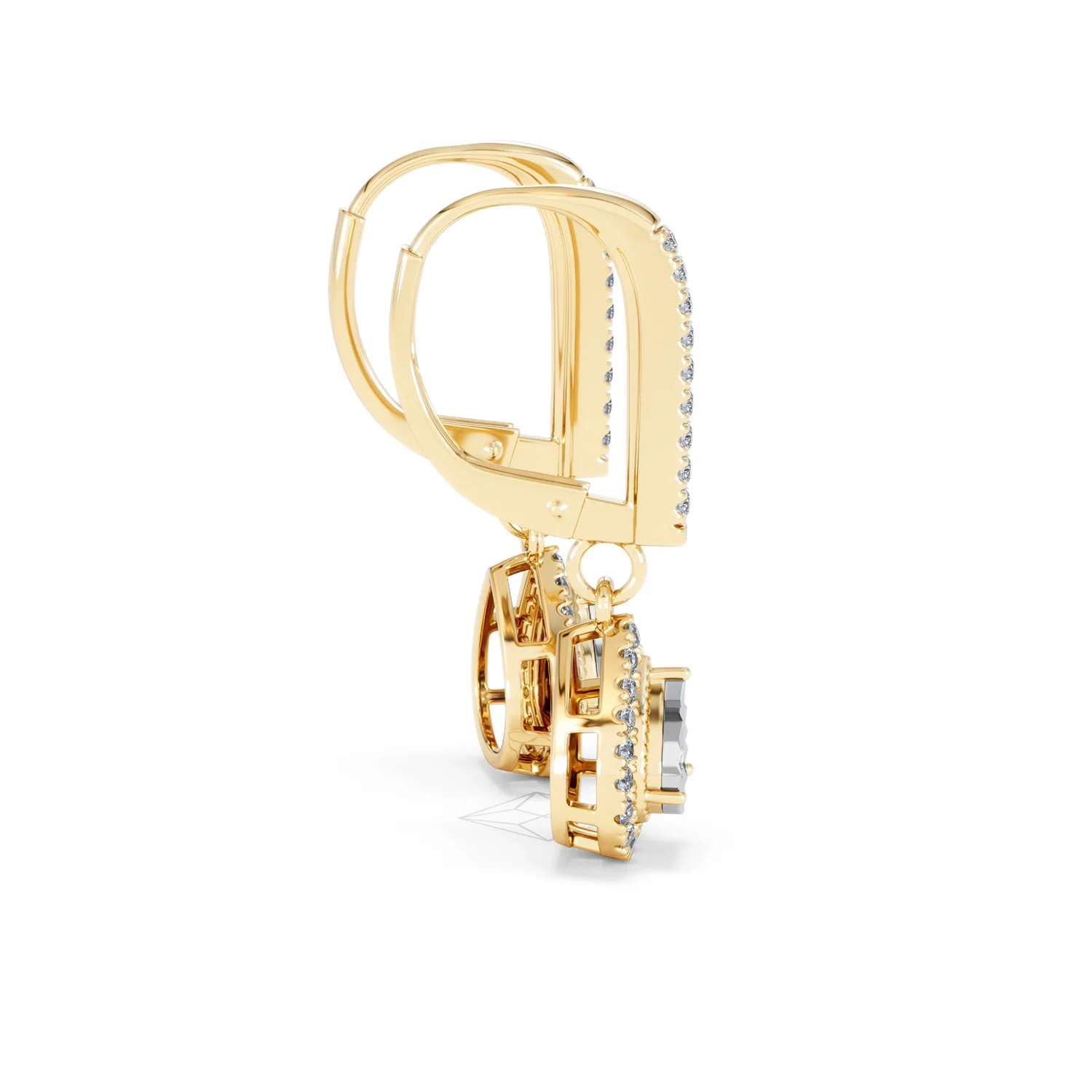 Masami Lab Diamond Pear Halo Earrings 0.20ct Pave Set in 18K Gold Vermeil - Image 32
