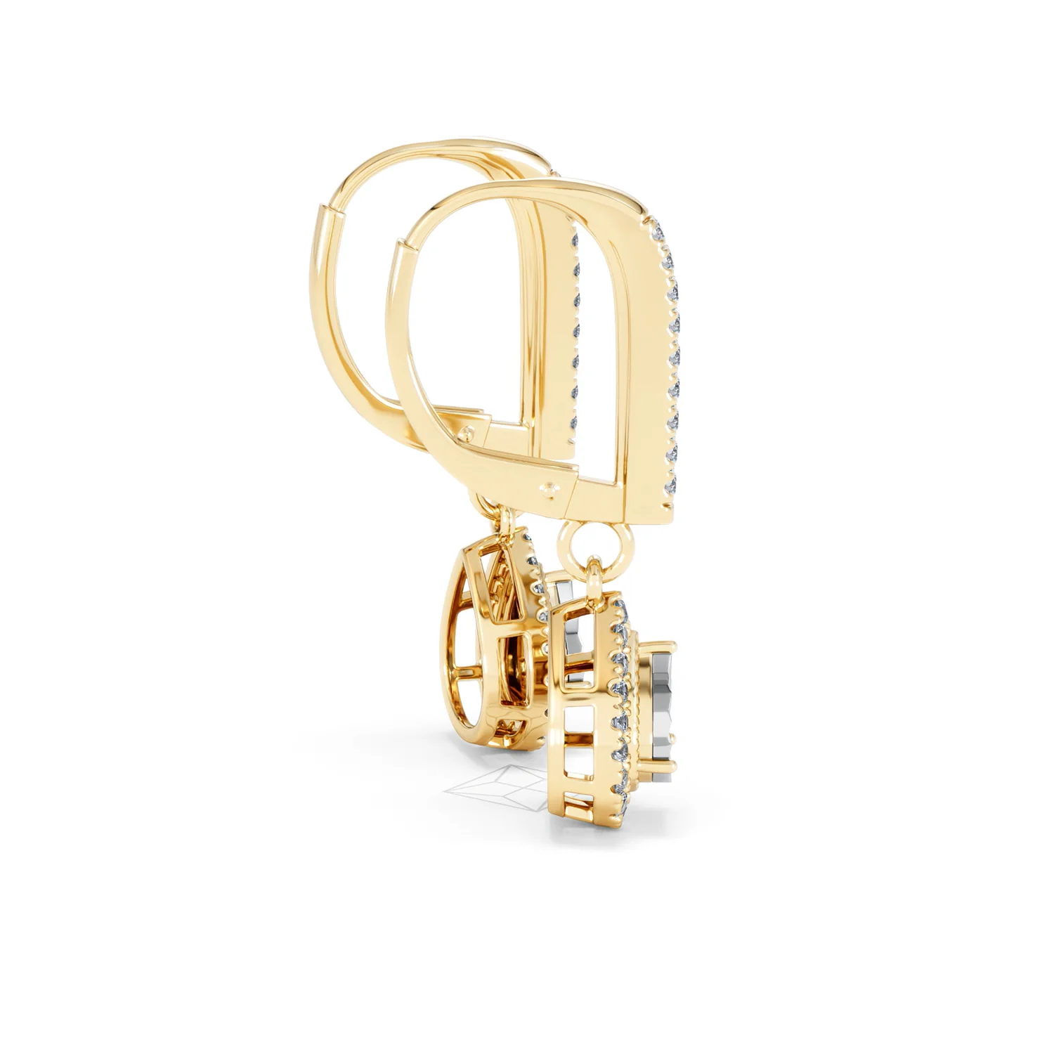 Masami Lab Diamond Pear Halo Earrings 0.20ct Pave Set in 18K Gold Vermeil - Image 33