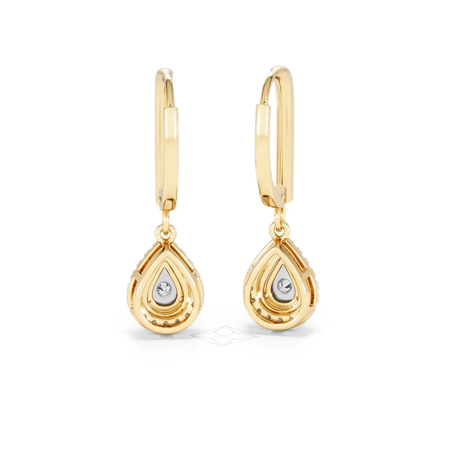 Masami Lab Diamond Pear Halo Earrings 0.20ct Pave Set in 18K Gold Vermeil - Image 50