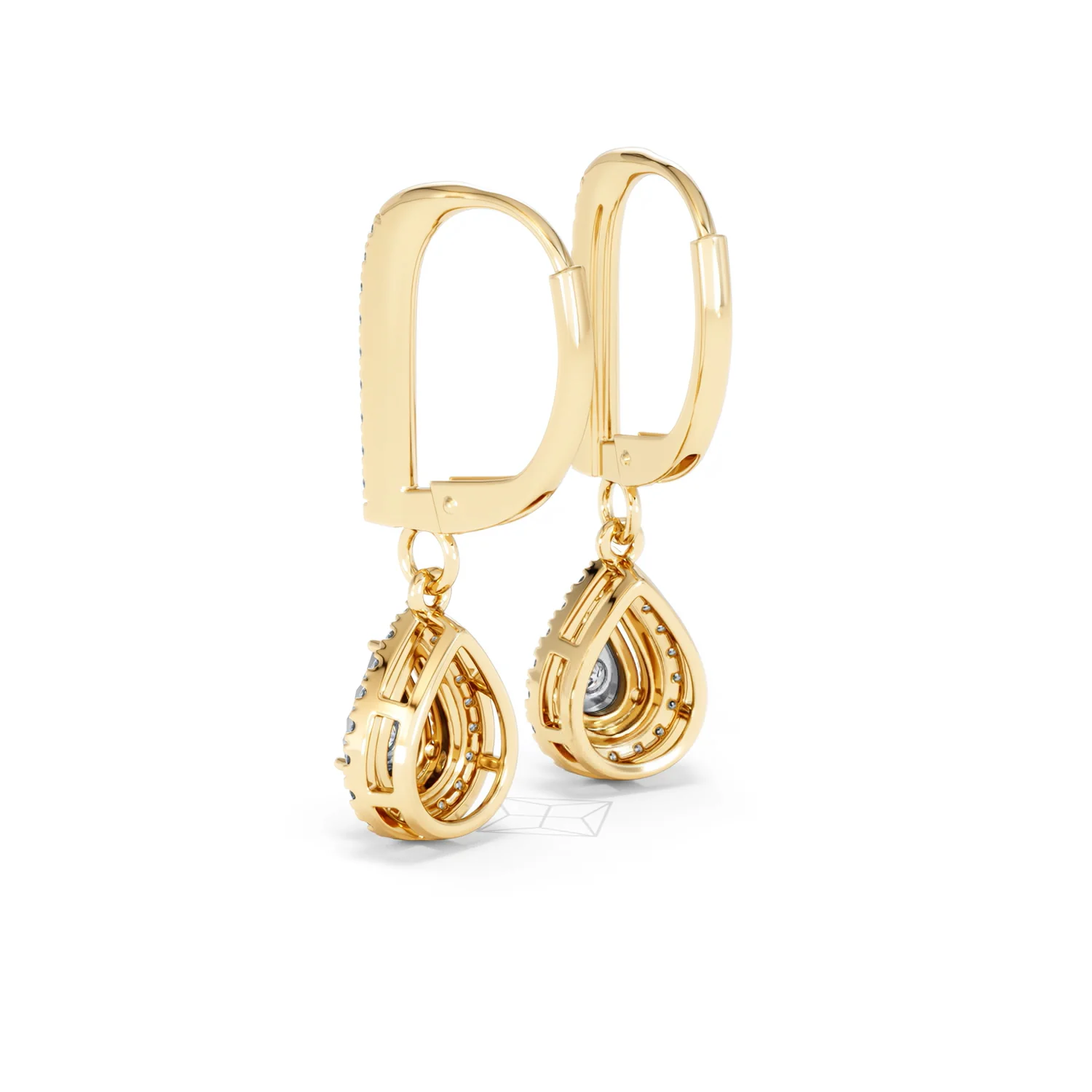 Masami Lab Diamond Pear Halo Earrings 0.20ct Pave Set in 18K Gold Vermeil - Image 59