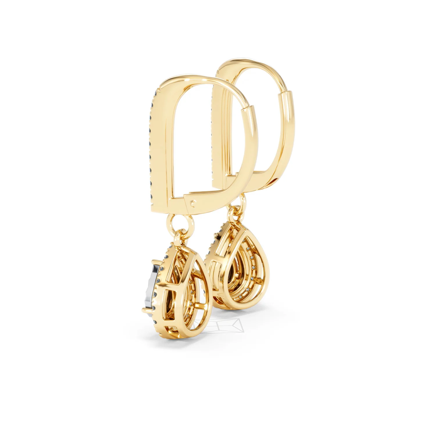 Masami Lab Diamond Pear Halo Earrings 0.20ct Pave Set in 18K Gold Vermeil - Image 62