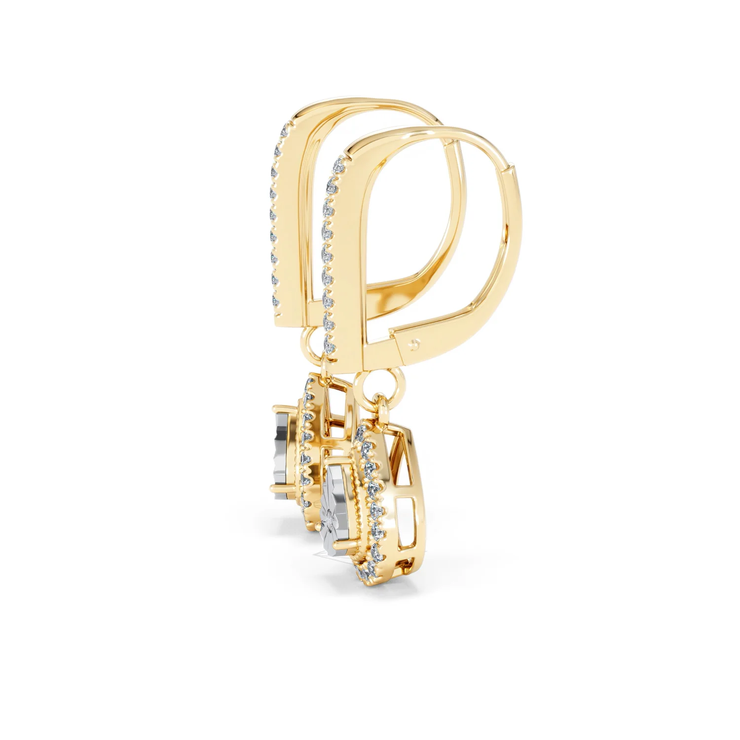 Masami Lab Diamond Pear Halo Earrings 0.20ct Pave Set in 18K Gold Vermeil - Image 72
