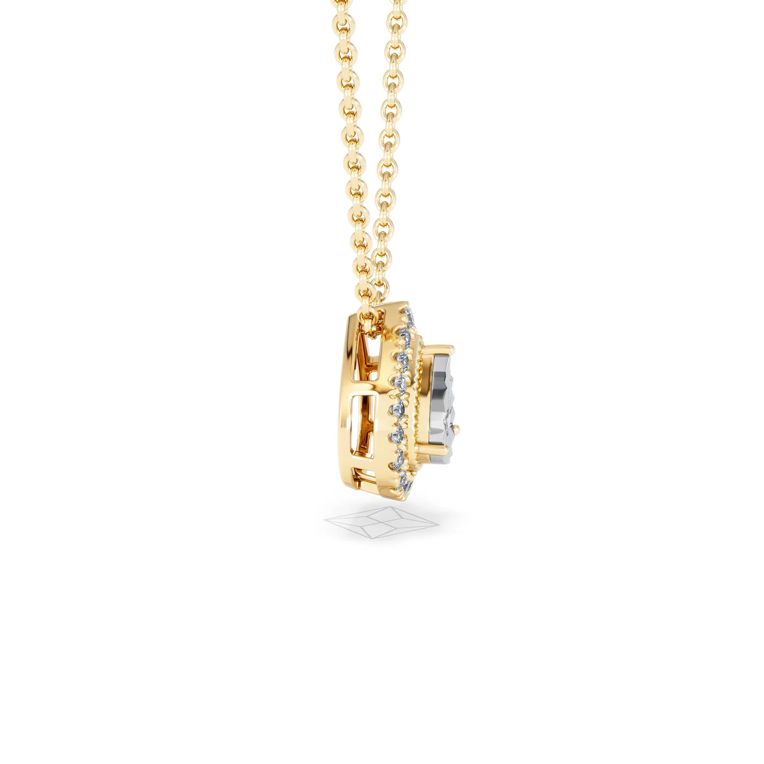 Masami Lab Diamond Pear Halo Necklace 0.10ct Pave Set in 18K Gold Vermeil - Image 27