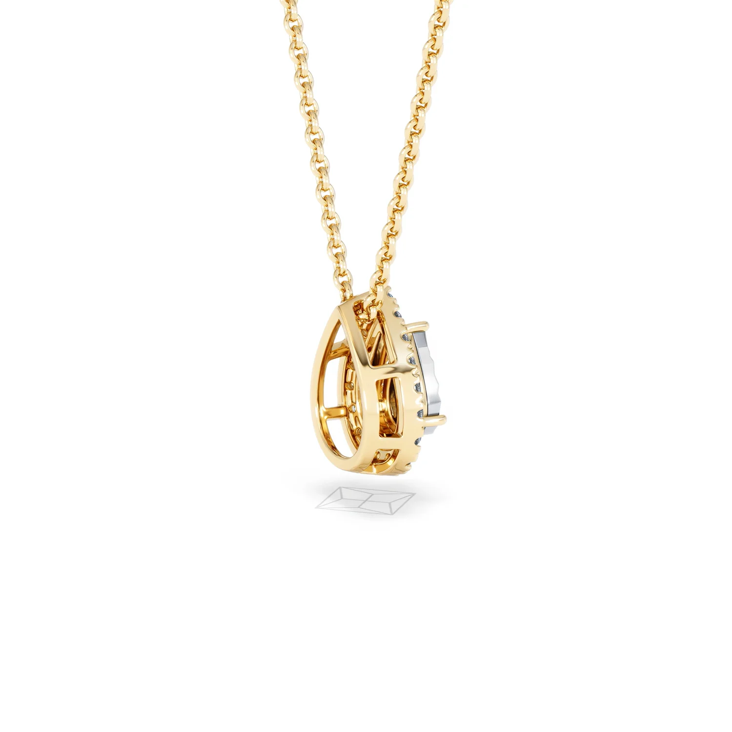 Masami Lab Diamond Pear Halo Necklace 0.10ct Pave Set in 18K Gold Vermeil - Image 35
