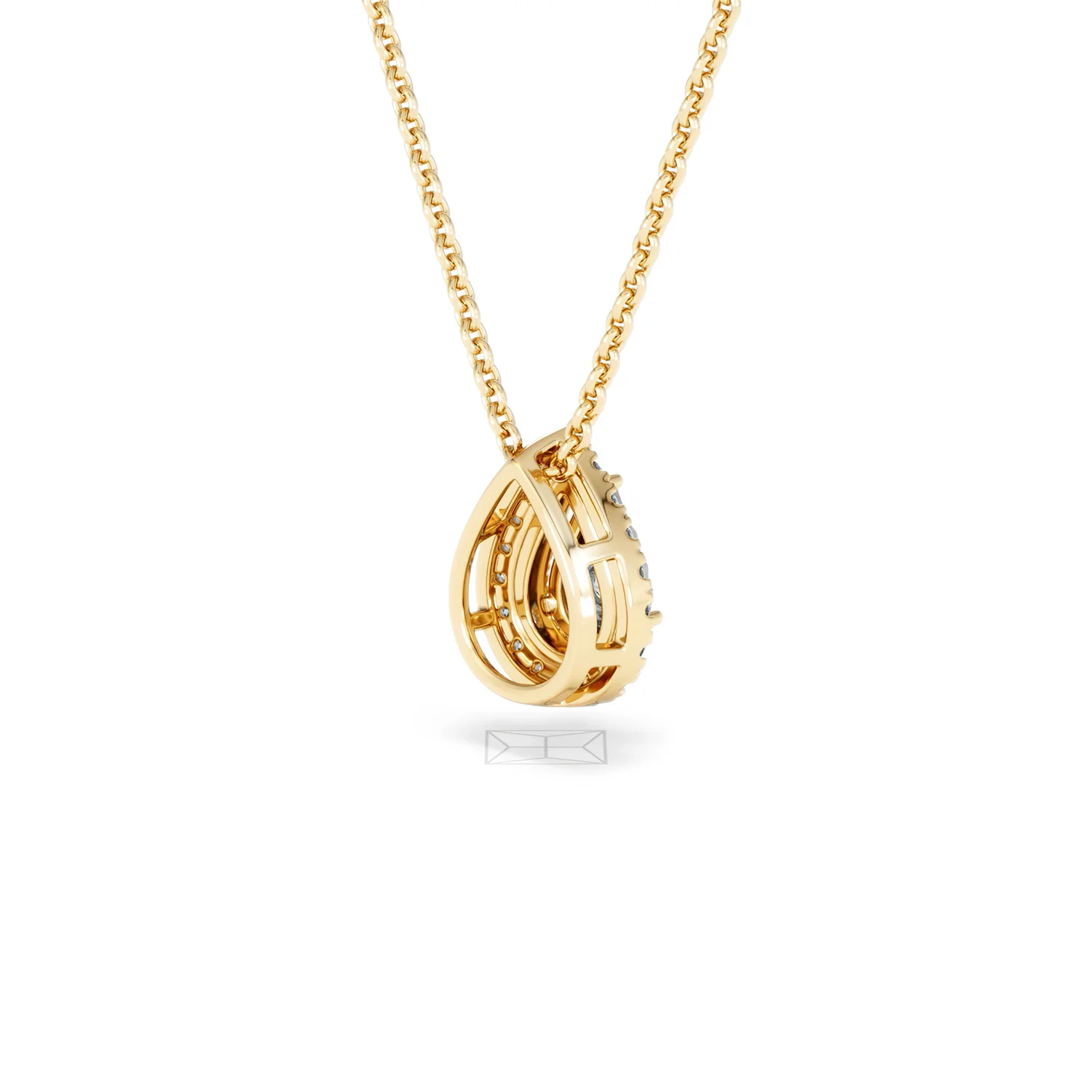Masami Lab Diamond Pear Halo Necklace 0.10ct Pave Set in 18K Gold Vermeil - Image 39