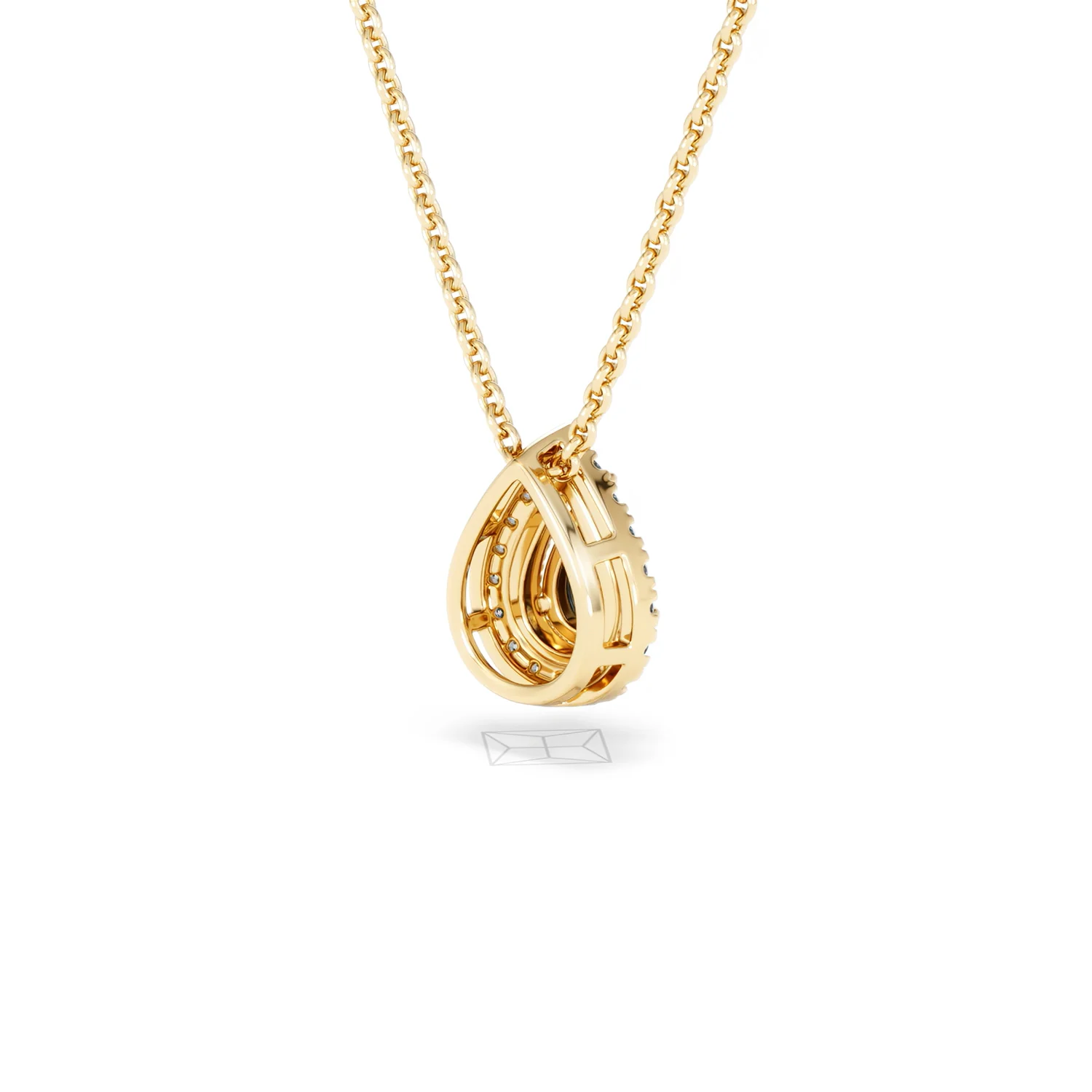 Masami Lab Diamond Pear Halo Necklace 0.10ct Pave Set in 18K Gold Vermeil - Image 40