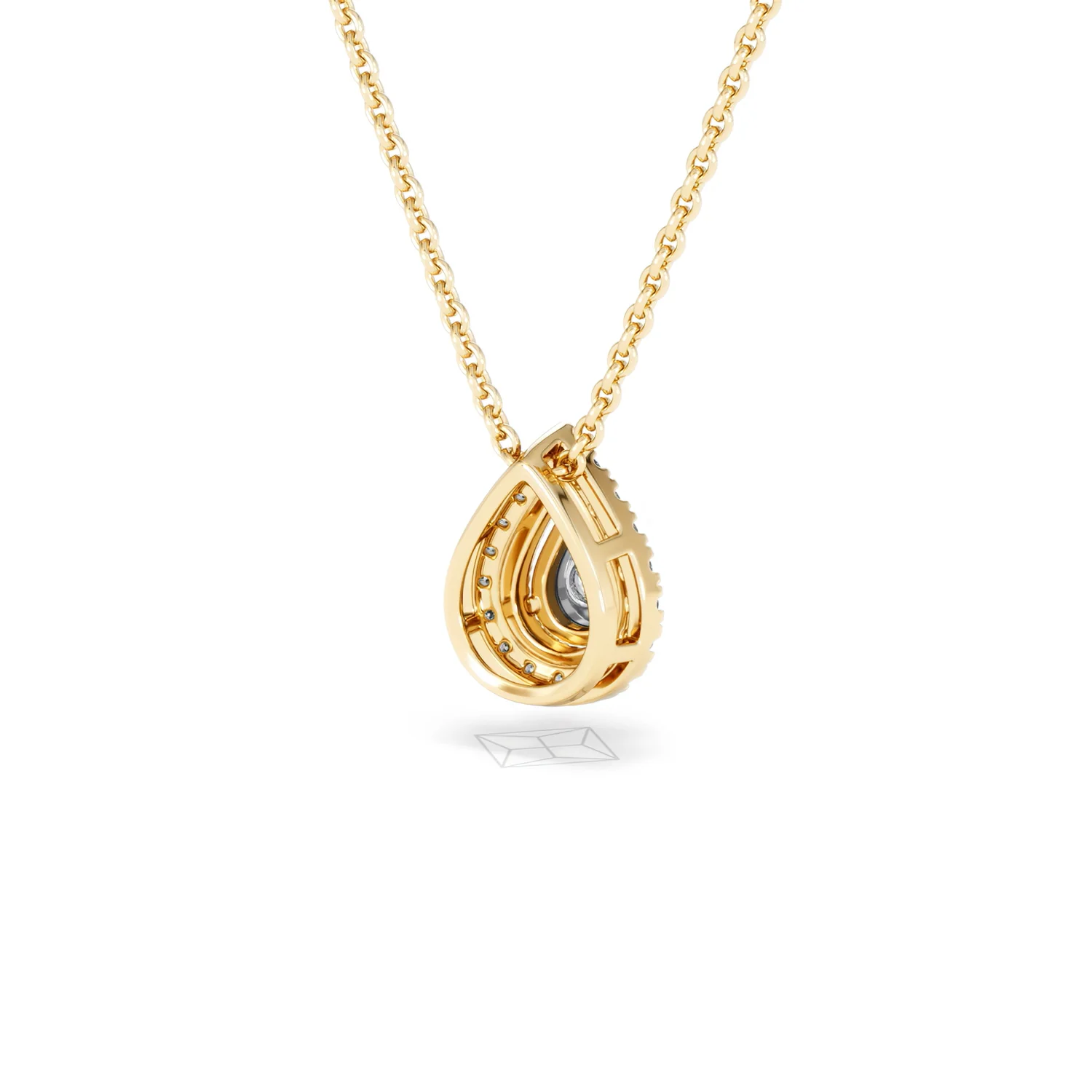 Masami Lab Diamond Pear Halo Necklace 0.10ct Pave Set in 18K Gold Vermeil - Image 42