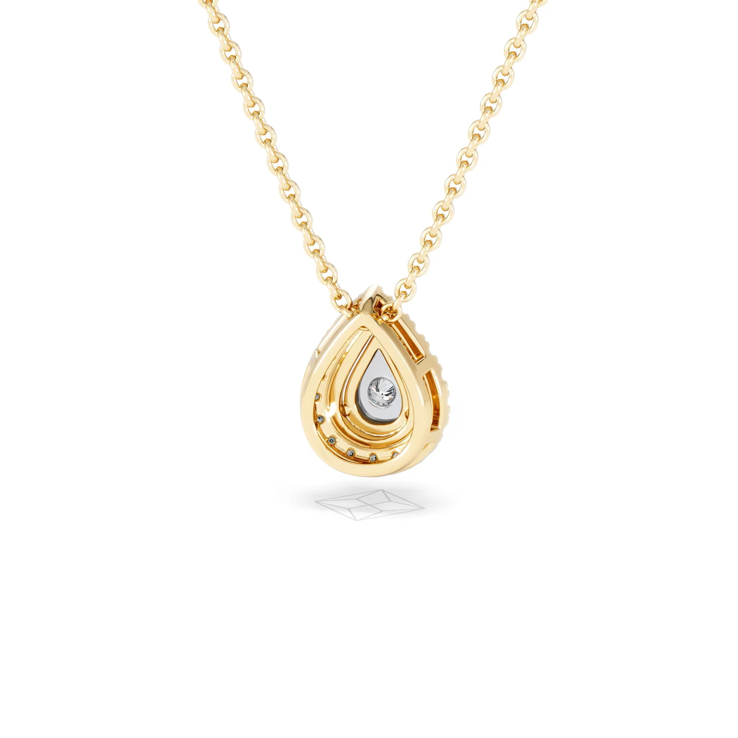 Masami Lab Diamond Pear Halo Necklace 0.10ct Pave Set in 18K Gold Vermeil - Image 46