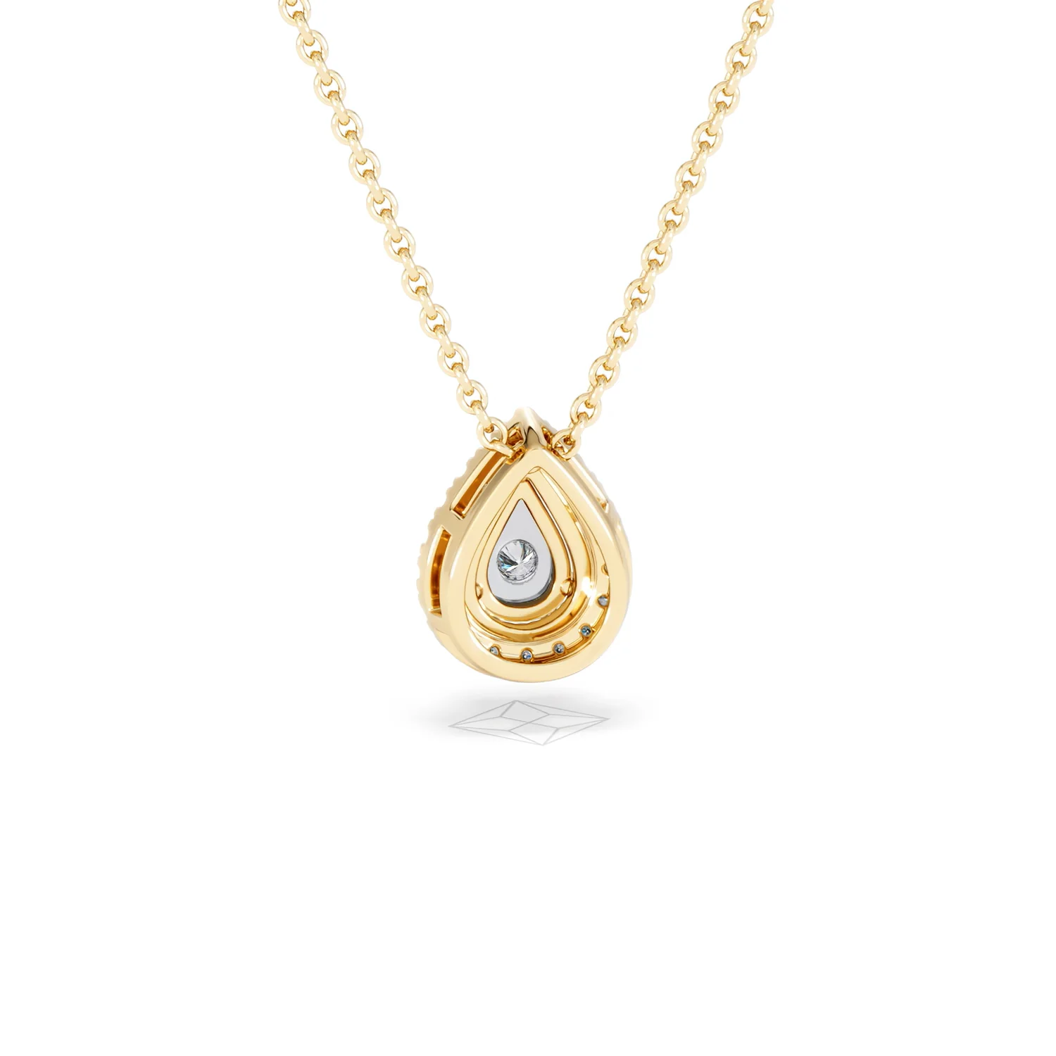Masami Lab Diamond Pear Halo Necklace 0.10ct Pave Set in 18K Gold Vermeil - Image 51
