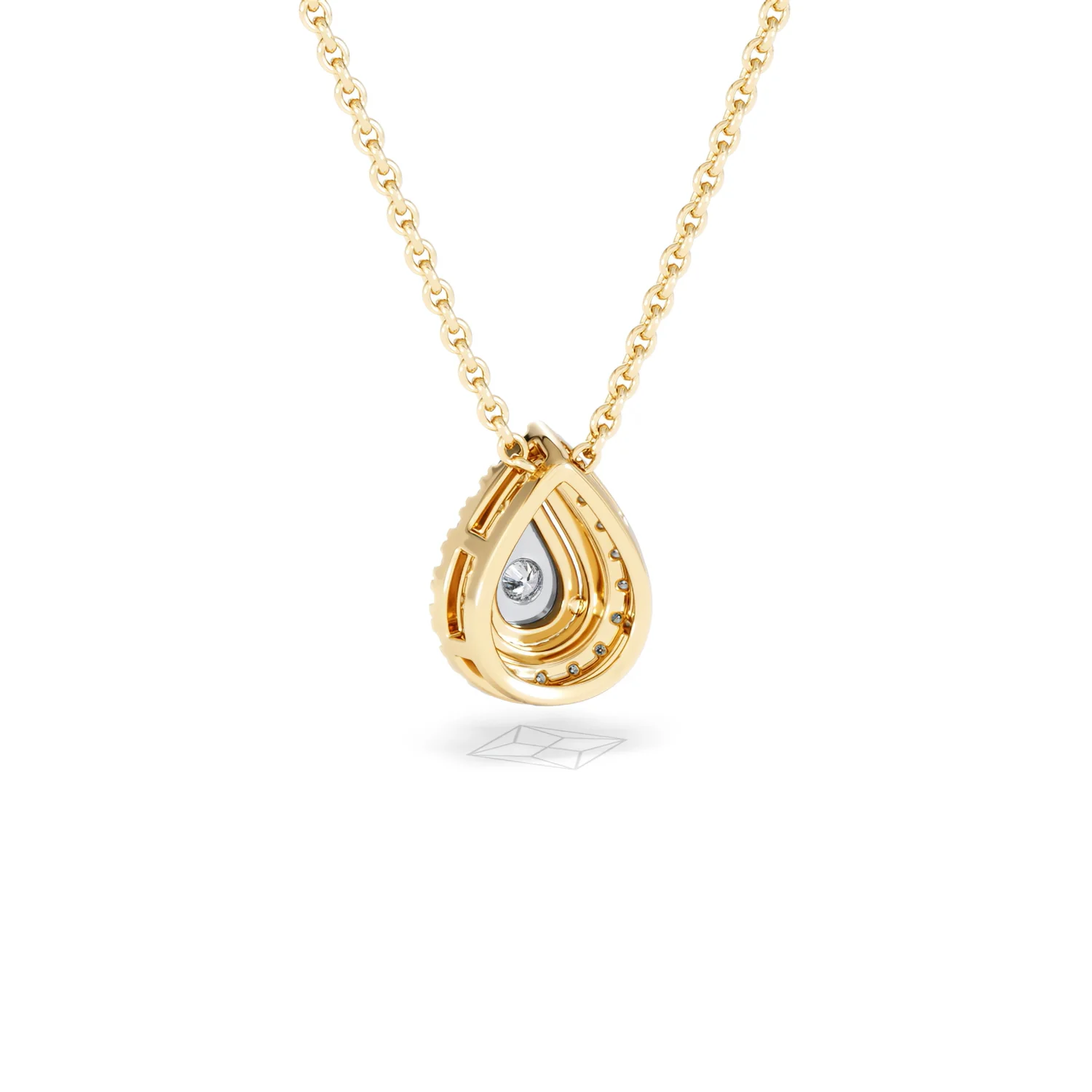 Masami Lab Diamond Pear Halo Necklace 0.10ct Pave Set in 18K Gold Vermeil - Image 53