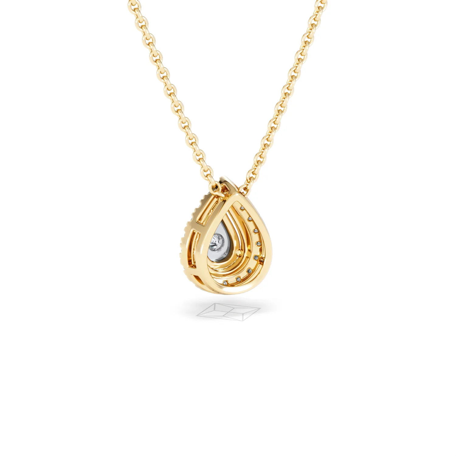 Masami Lab Diamond Pear Halo Necklace 0.10ct Pave Set in 18K Gold Vermeil - Image 54