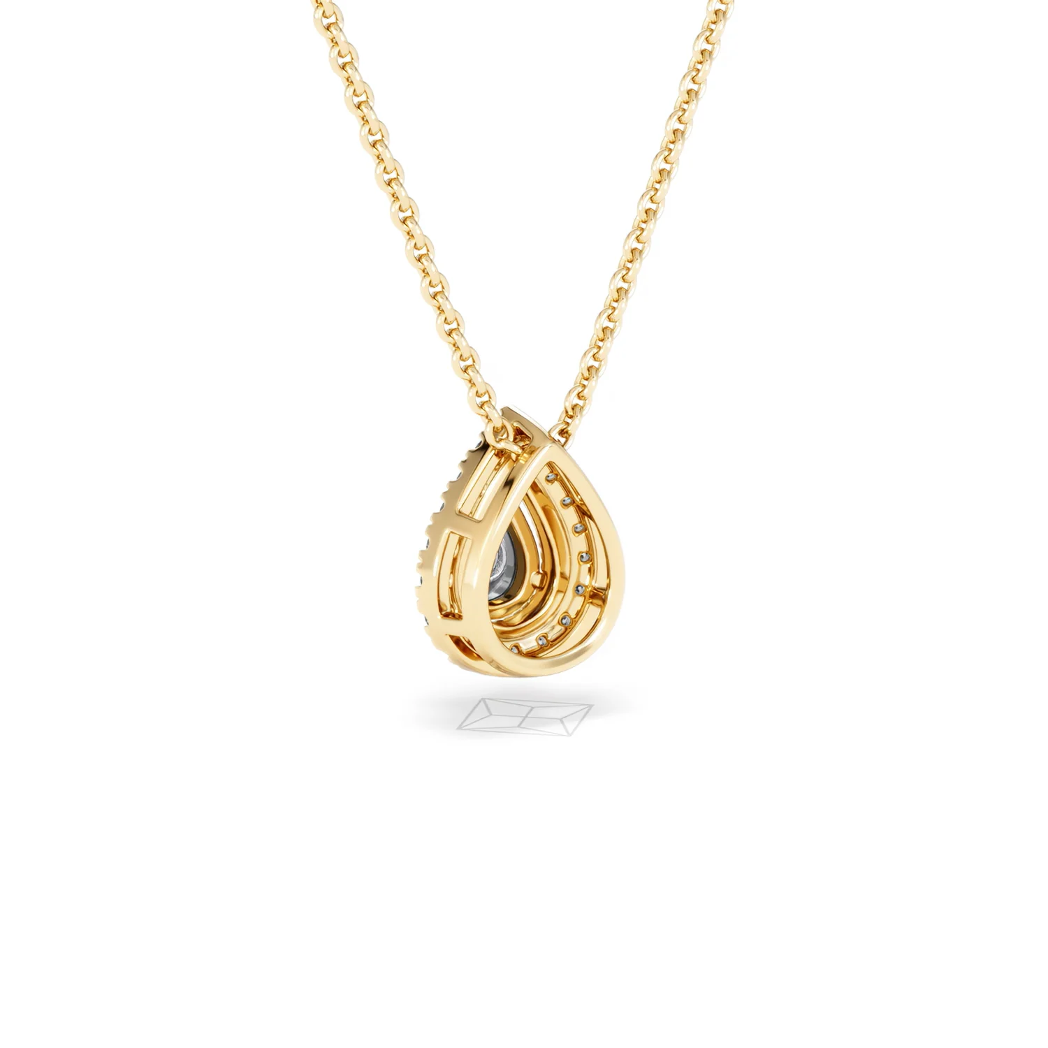 Masami Lab Diamond Pear Halo Necklace 0.10ct Pave Set in 18K Gold Vermeil - Image 56