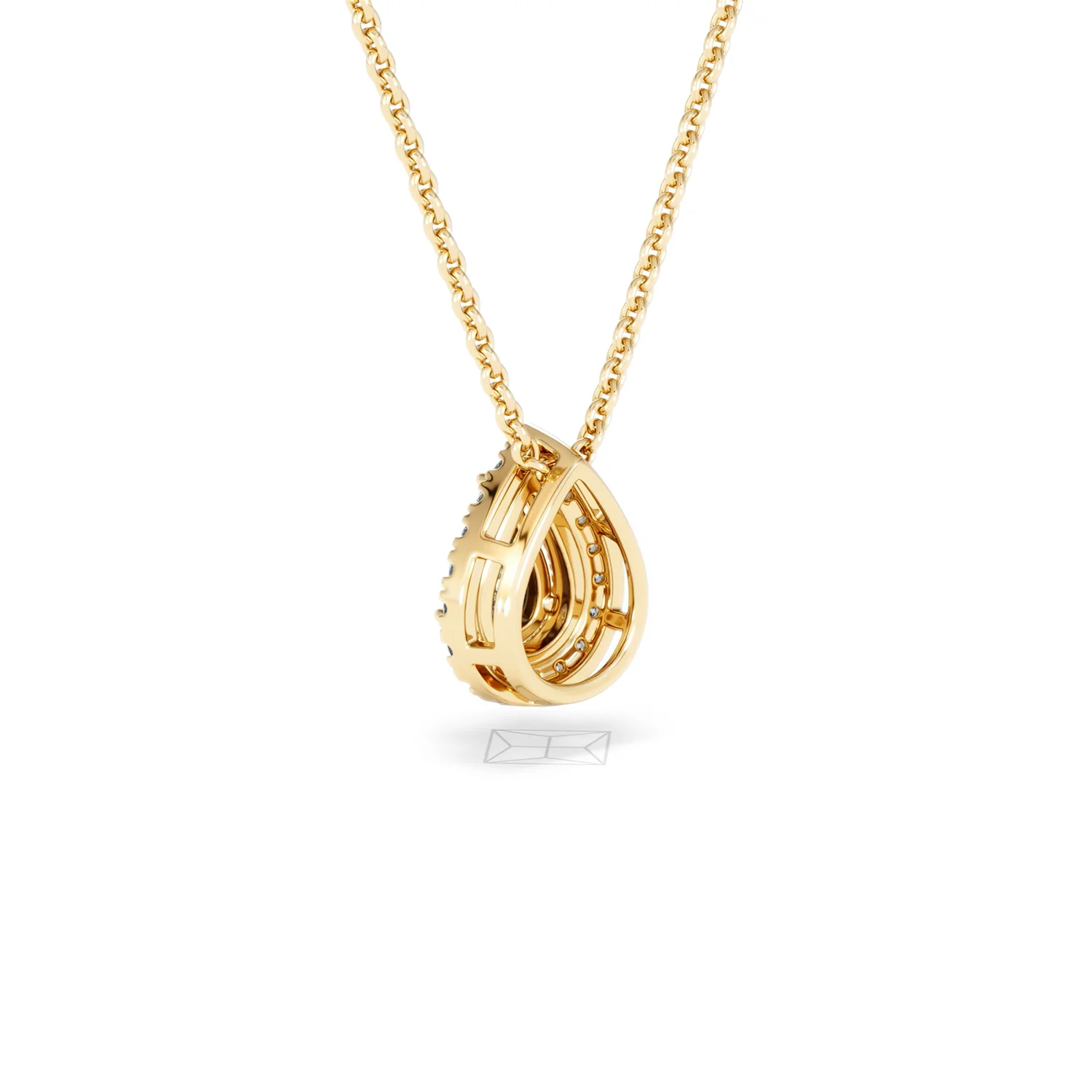 Masami Lab Diamond Pear Halo Necklace 0.10ct Pave Set in 18K Gold Vermeil - Image 58