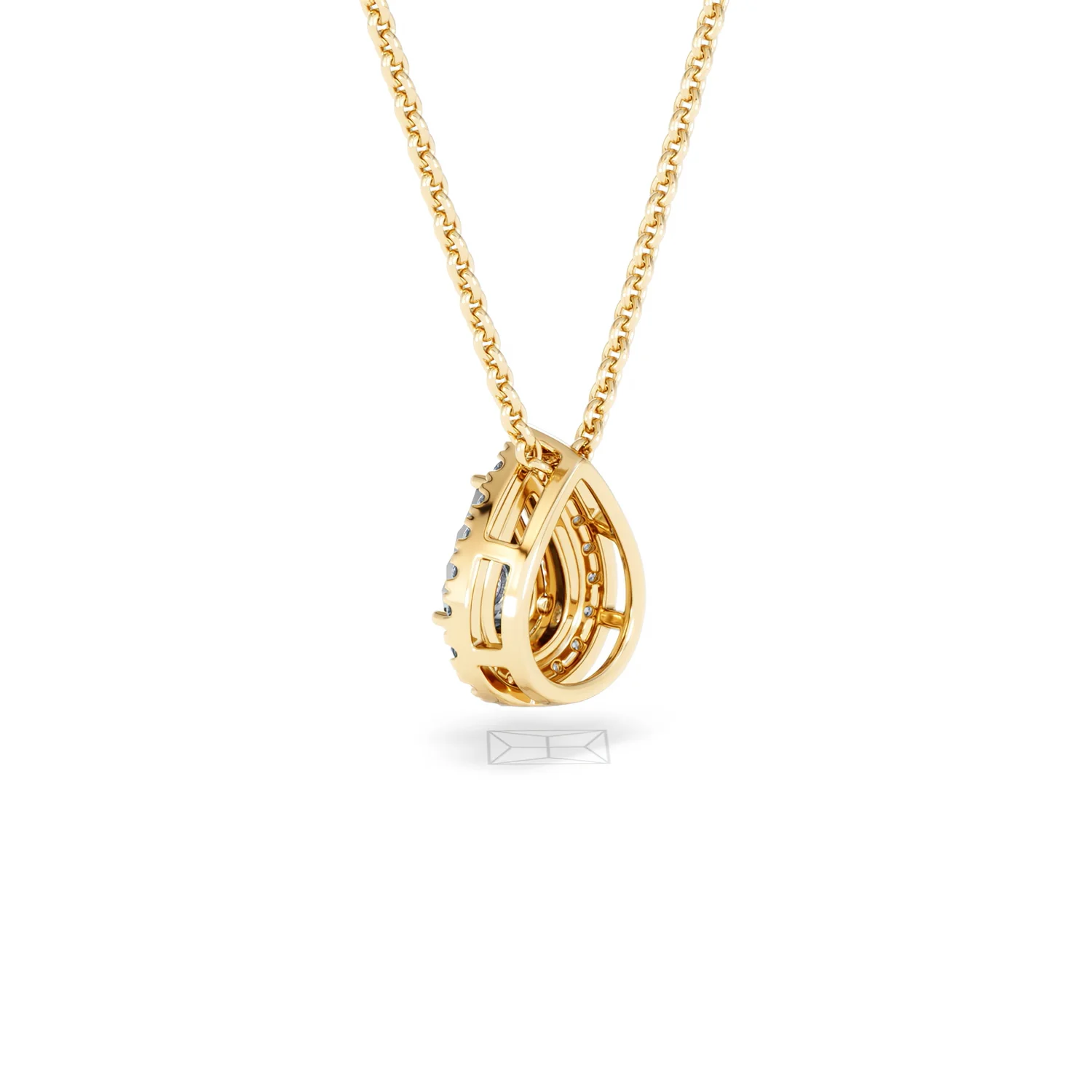 Masami Lab Diamond Pear Halo Necklace 0.10ct Pave Set in 18K Gold Vermeil - Image 59