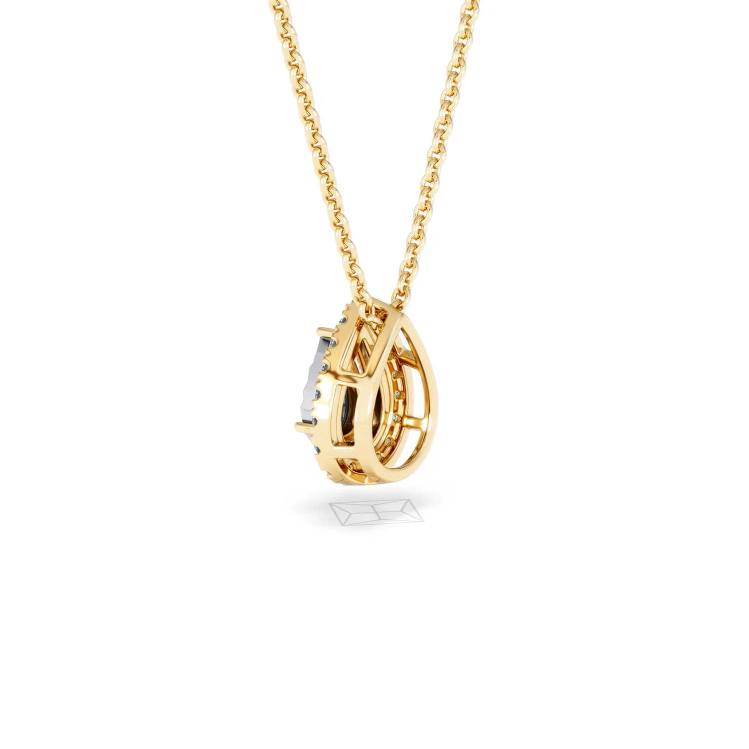Masami Lab Diamond Pear Halo Necklace 0.10ct Pave Set in 18K Gold Vermeil - Image 61