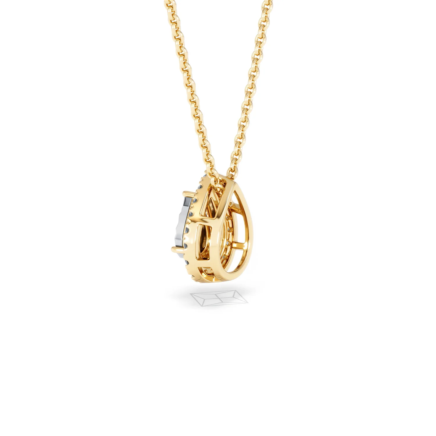 Masami Lab Diamond Pear Halo Necklace 0.10ct Pave Set in 18K Gold Vermeil - Image 62