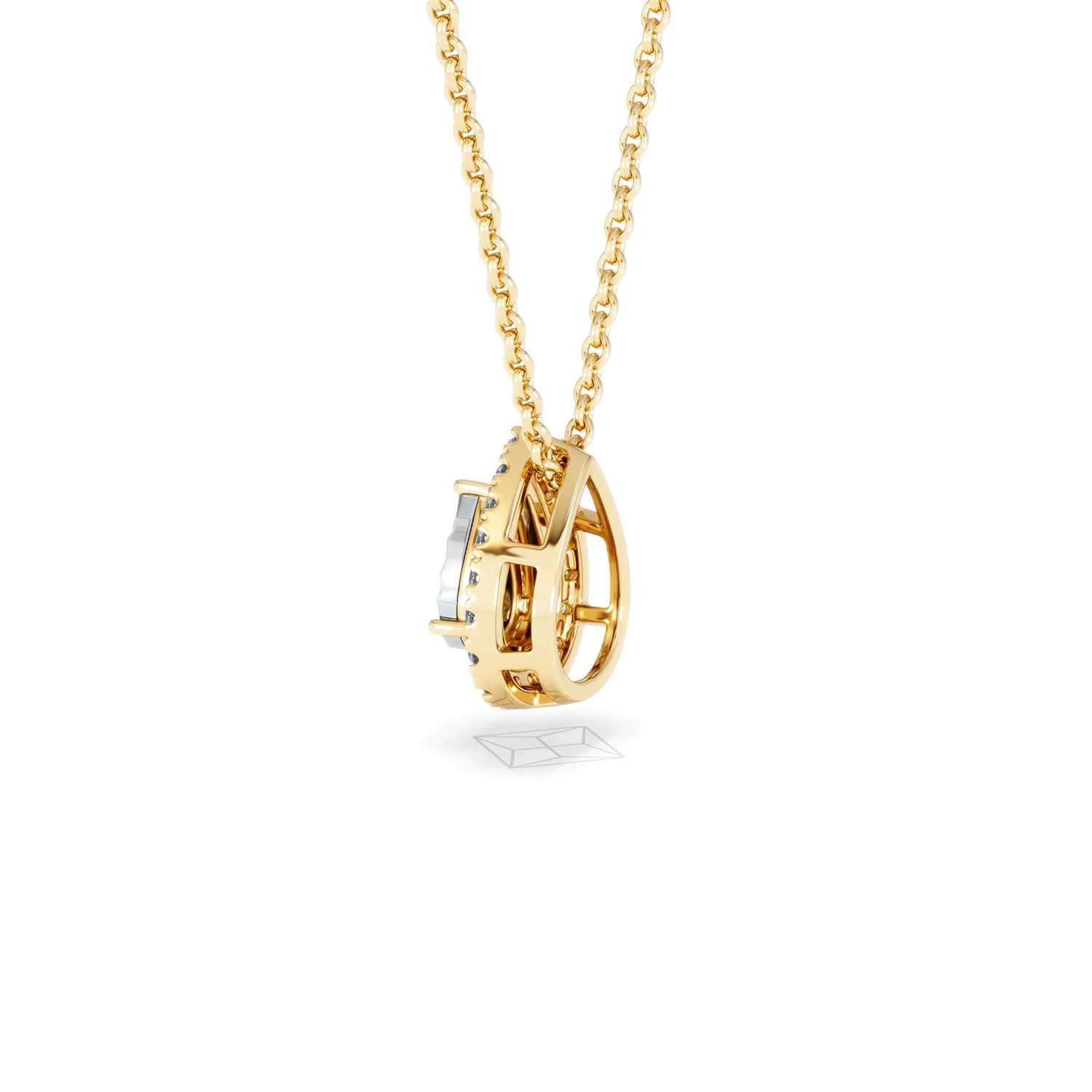 Masami Lab Diamond Pear Halo Necklace 0.10ct Pave Set in 18K Gold Vermeil - Image 63
