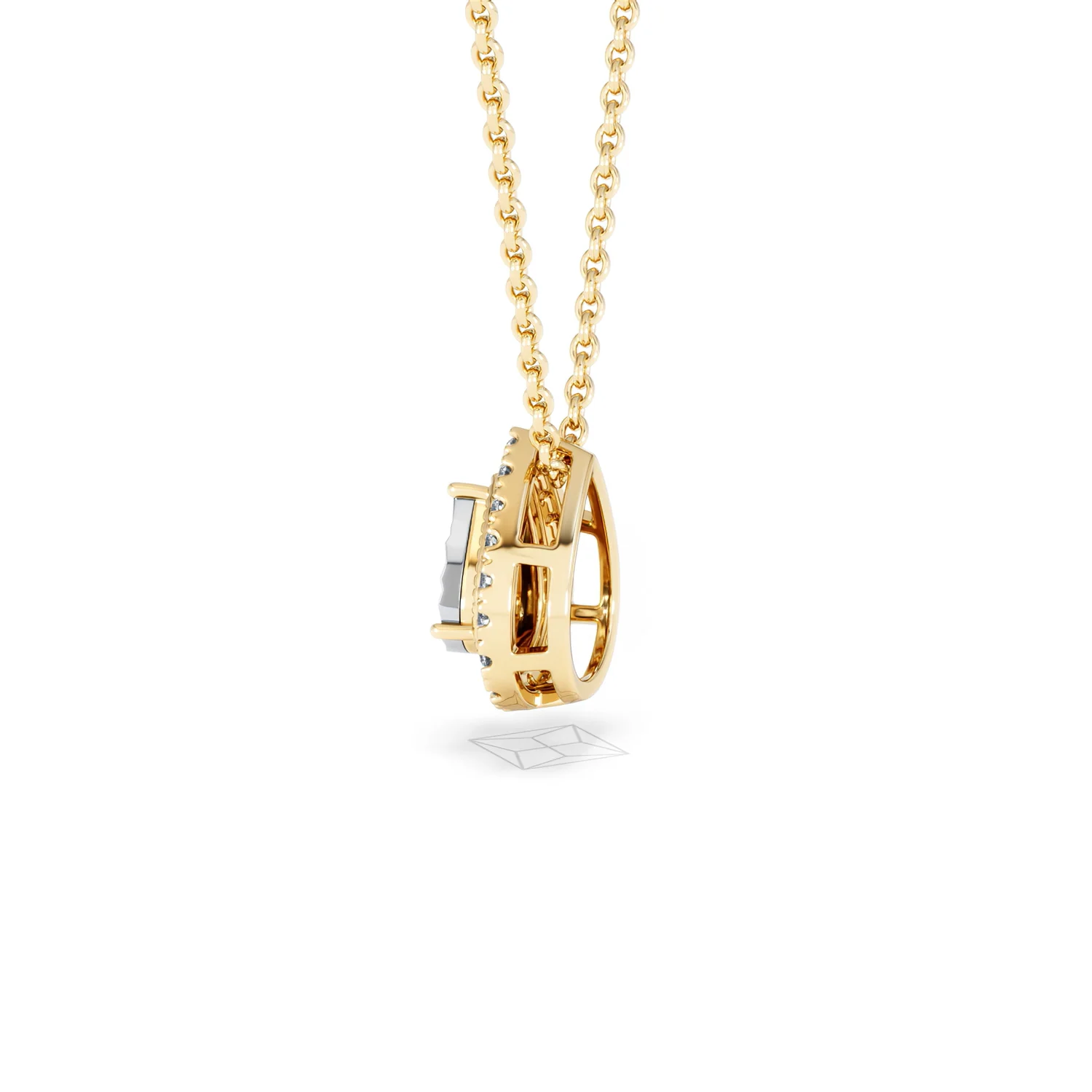 Masami Lab Diamond Pear Halo Necklace 0.10ct Pave Set in 18K Gold Vermeil - Image 65