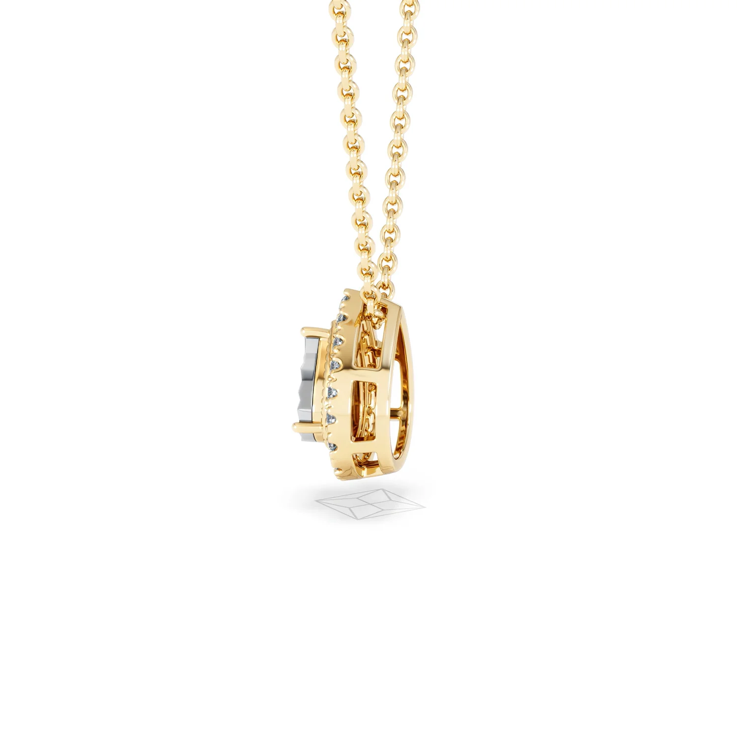 Masami Lab Diamond Pear Halo Necklace 0.10ct Pave Set in 18K Gold Vermeil - Image 66