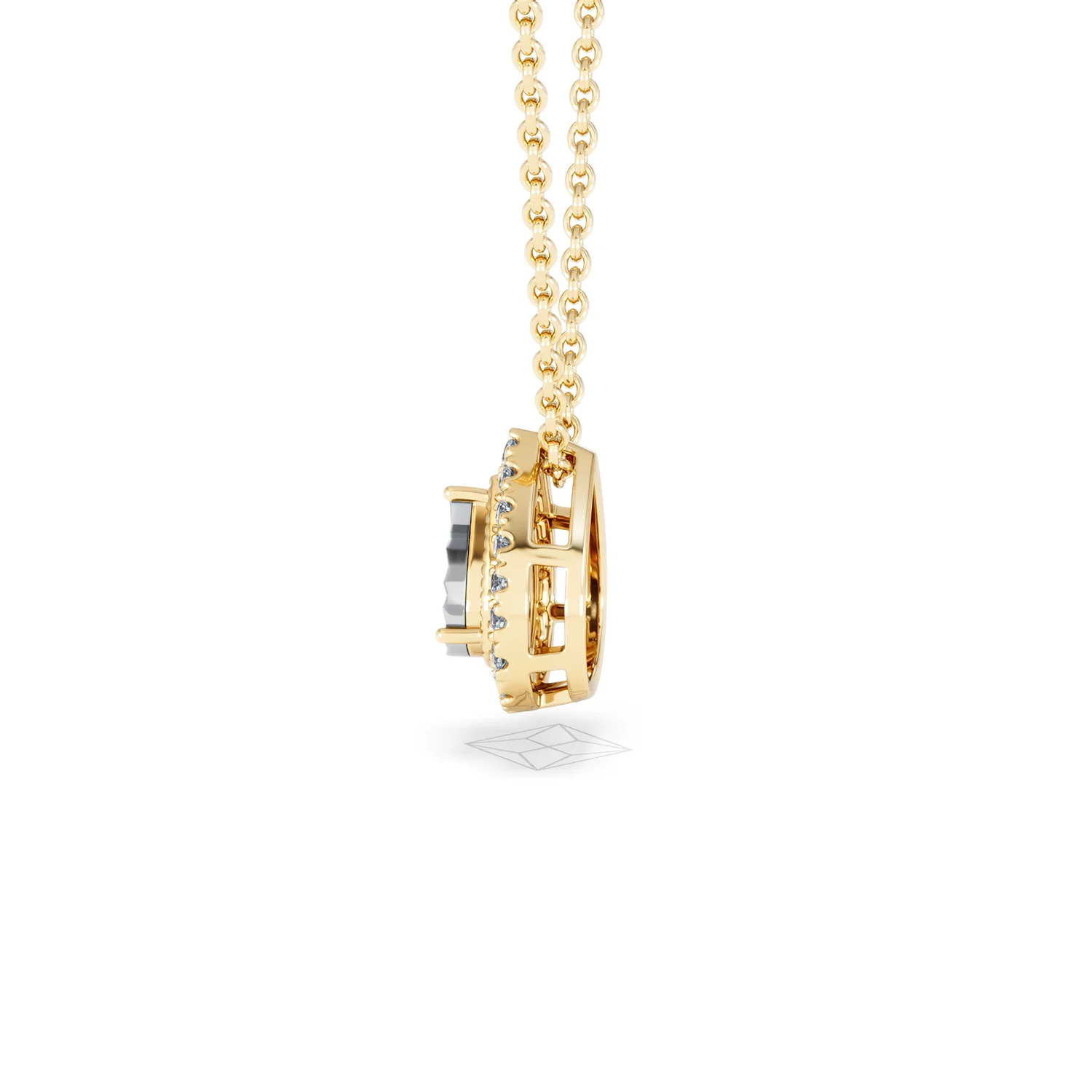 Masami Lab Diamond Pear Halo Necklace 0.10ct Pave Set in 18K Gold Vermeil - Image 67