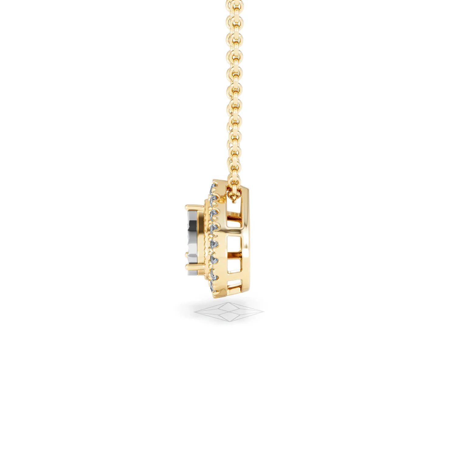 Masami Lab Diamond Pear Halo Necklace 0.10ct Pave Set in 18K Gold Vermeil - Image 69
