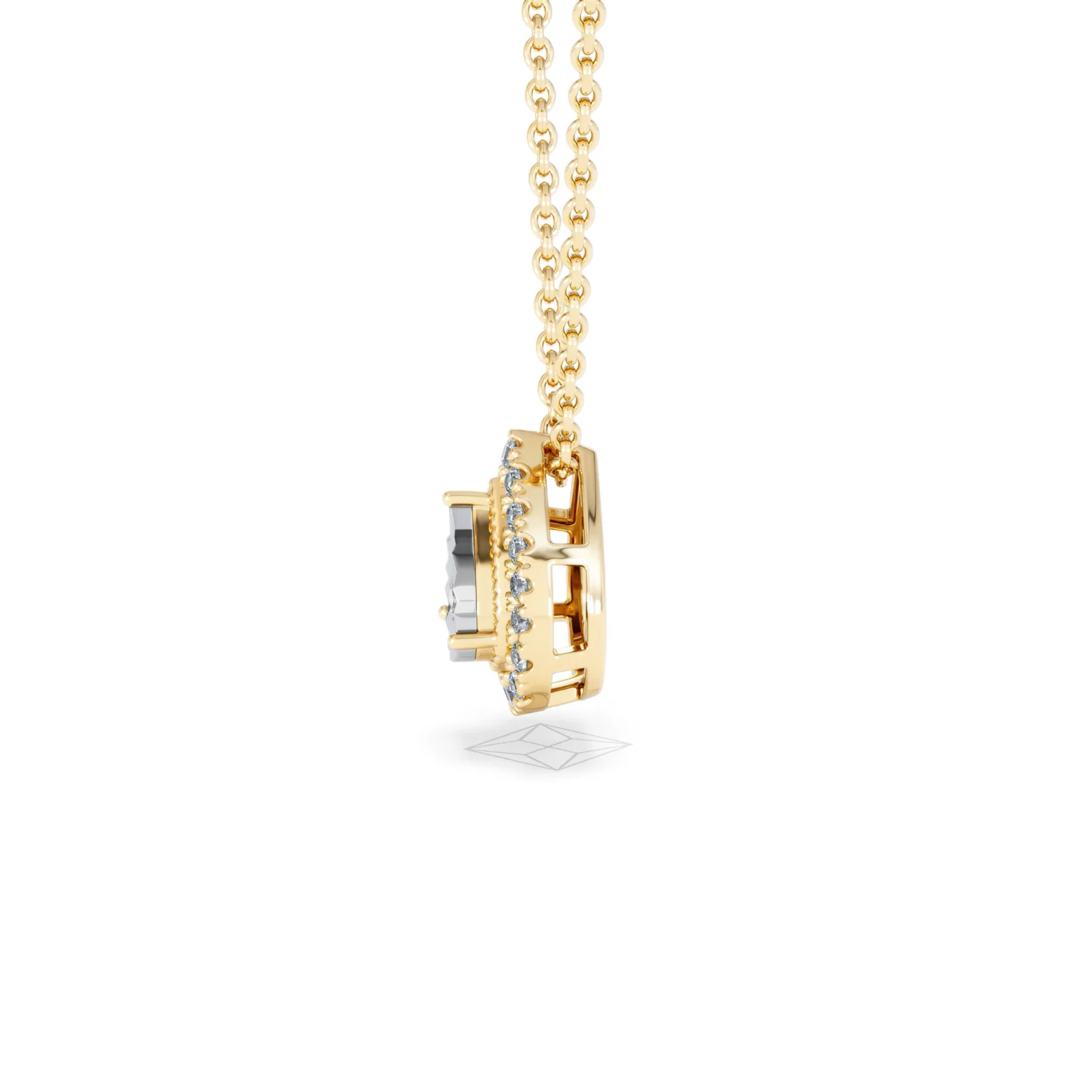 Masami Lab Diamond Pear Halo Necklace 0.10ct Pave Set in 18K Gold Vermeil - Image 70