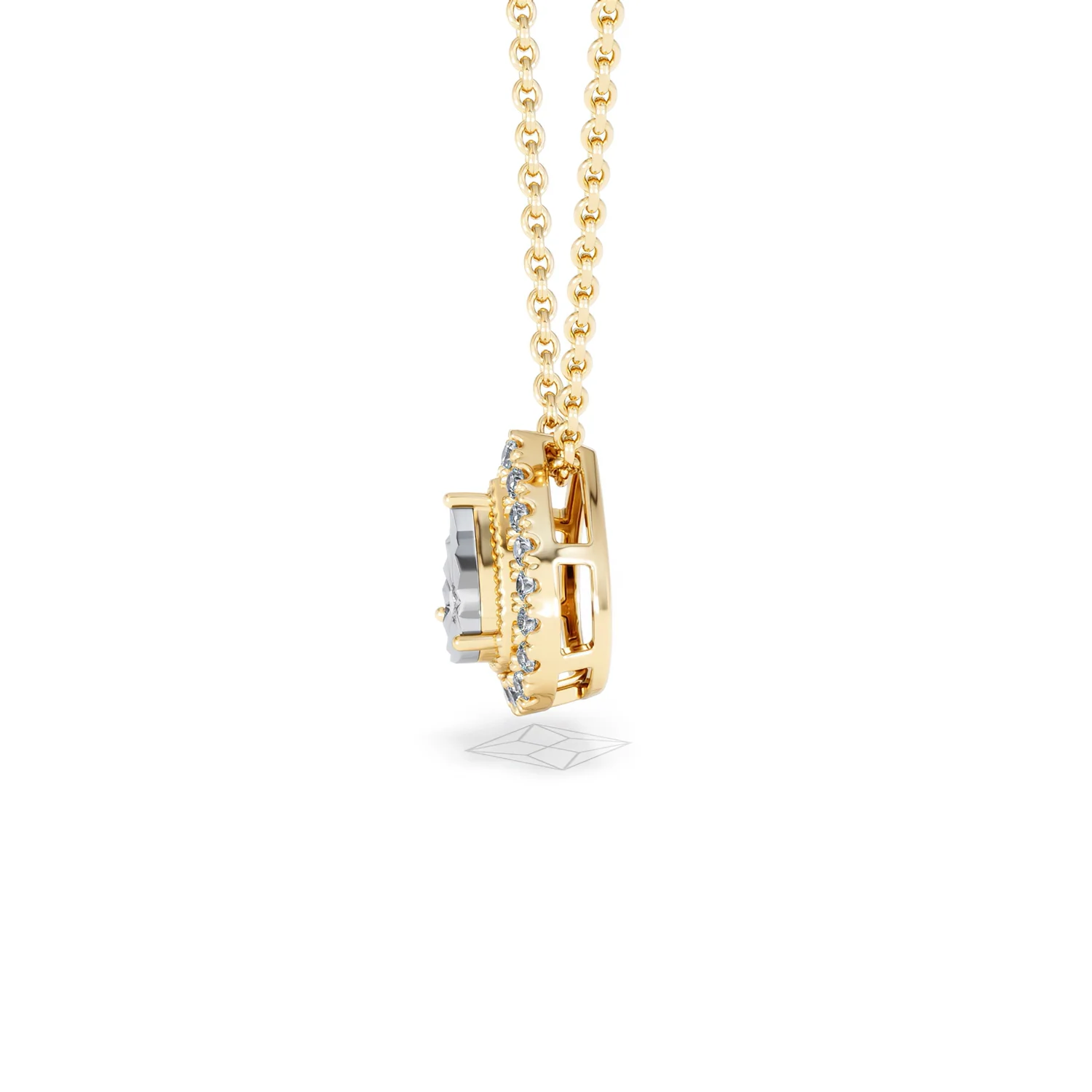 Masami Lab Diamond Pear Halo Necklace 0.10ct Pave Set in 18K Gold Vermeil - Image 71