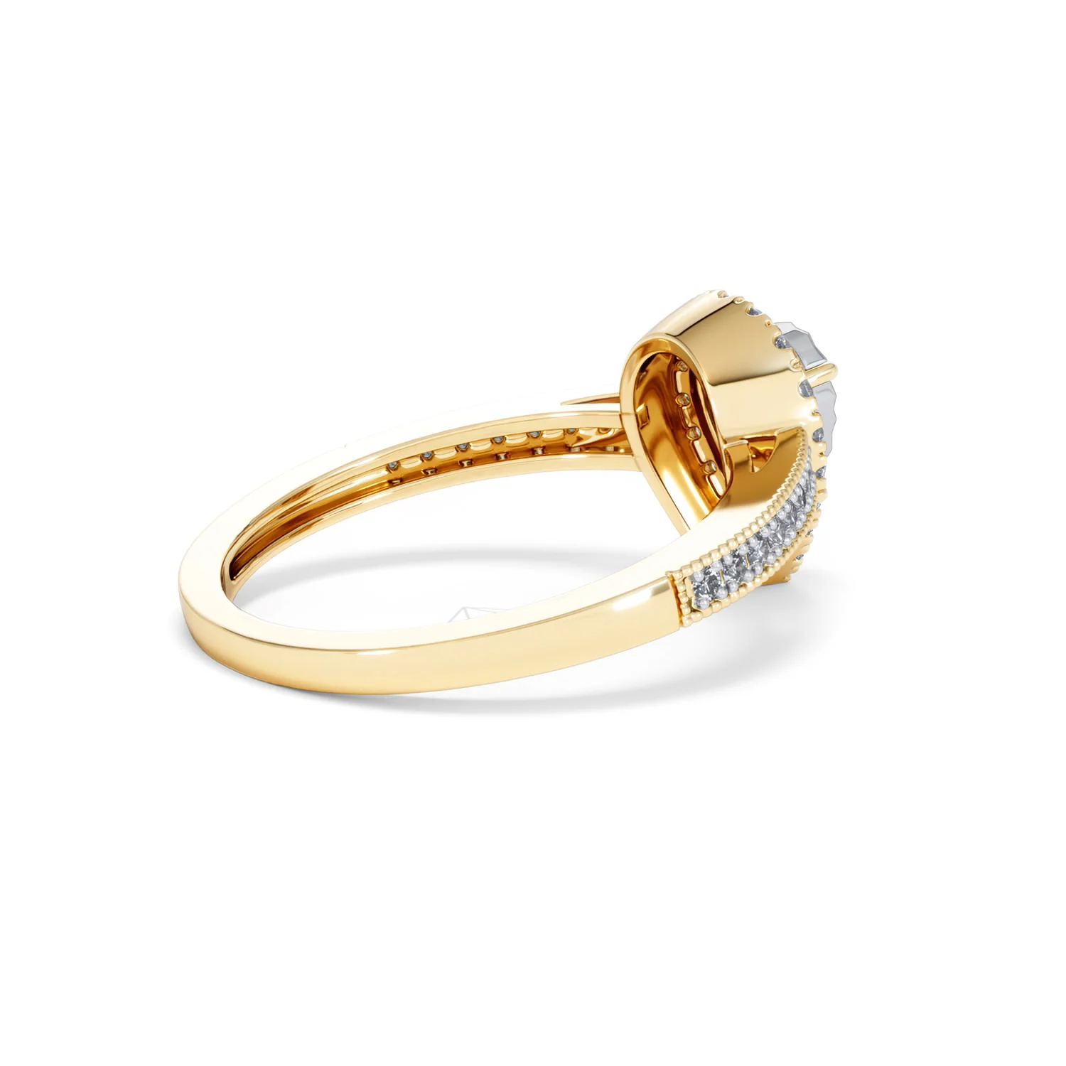 Masami Pear Shaped Pave Diamond Engagement Ring 0.15ct 9K Yellow Gold - Image 35