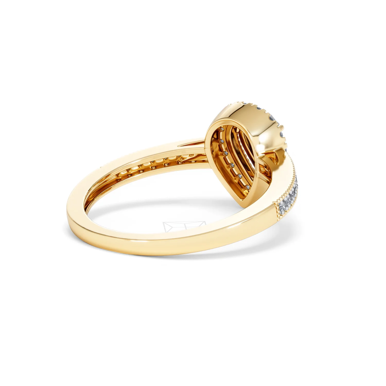 Masami Pear Shaped Pave Diamond Engagement Ring 0.15ct 9K Yellow Gold - Image 39