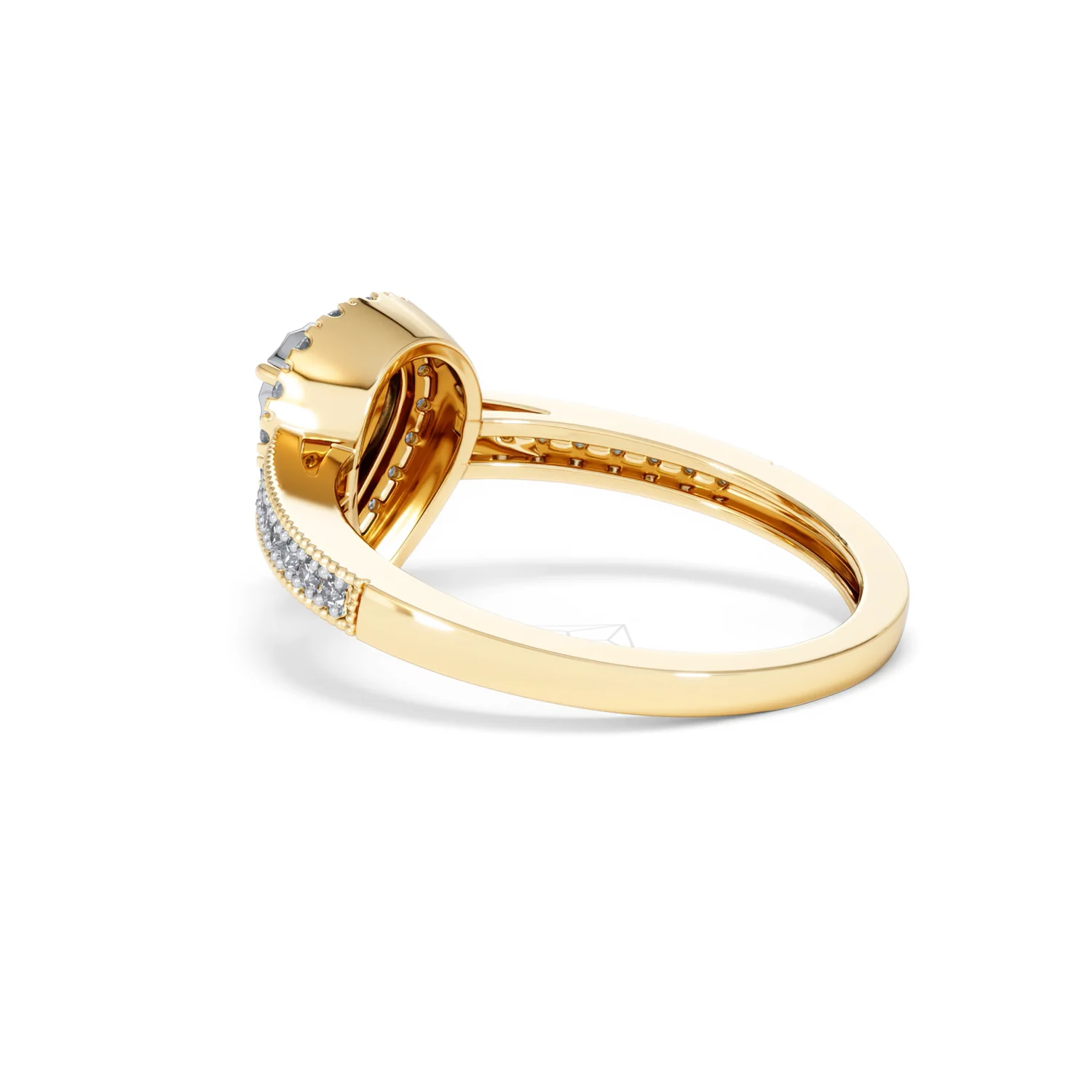 Masami Pear Shaped Pave Diamond Engagement Ring 0.15ct 9K Yellow Gold - Image 59