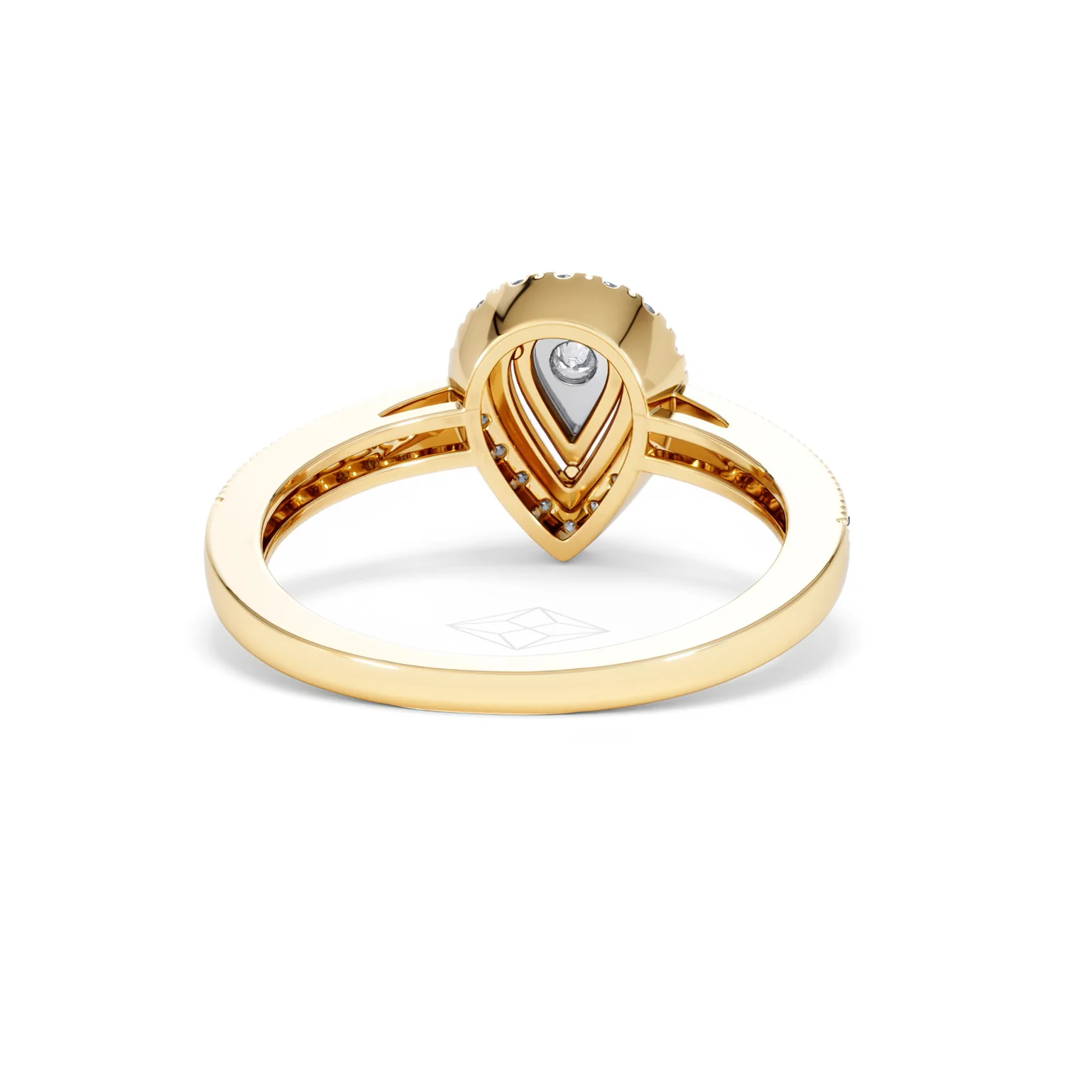 Masami Pear Shaped Pave Lab Diamond Engagement Ring 0.15ct 18K Gold Vermeil - Image 47