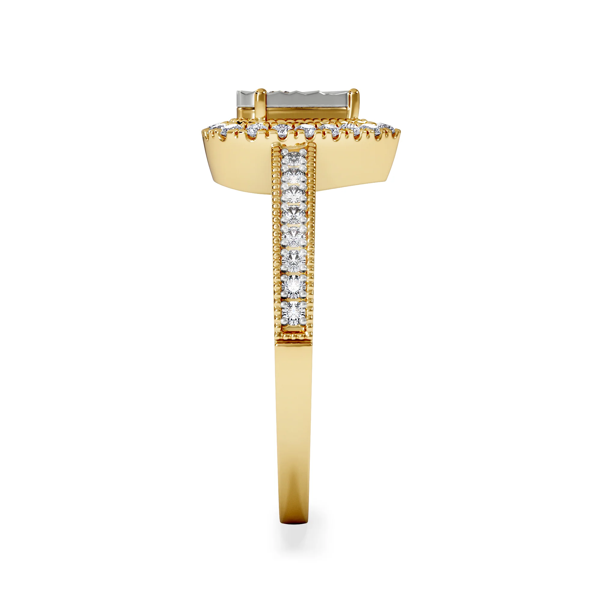 Masami Pear Shaped Pave Lab Diamond Engagement Ring 0.15ct 18K Gold Vermeil - Image 5