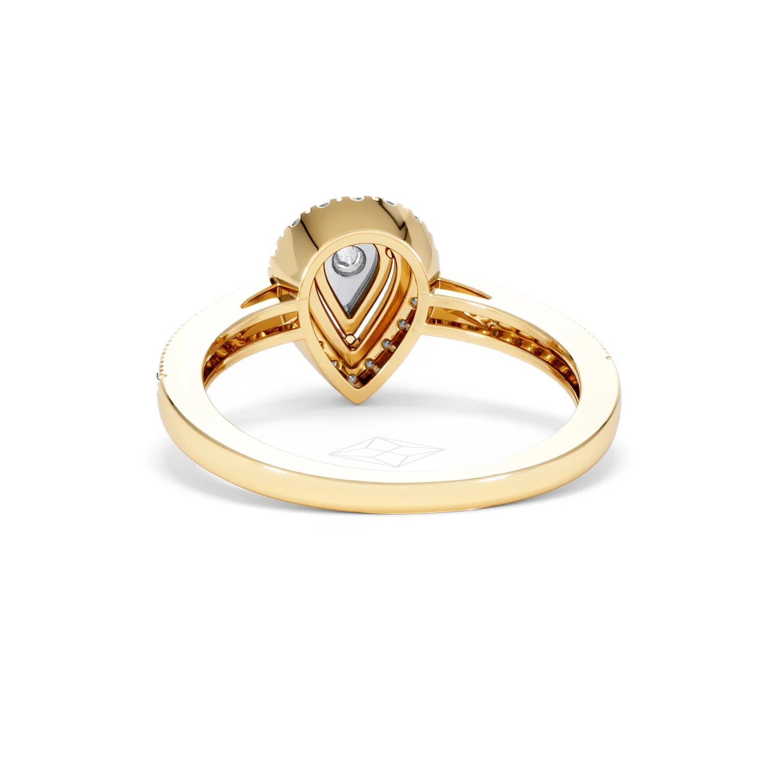 Masami Pear Shaped Pave Lab Diamond Engagement Ring 0.15ct 18K Gold Vermeil - Image 51
