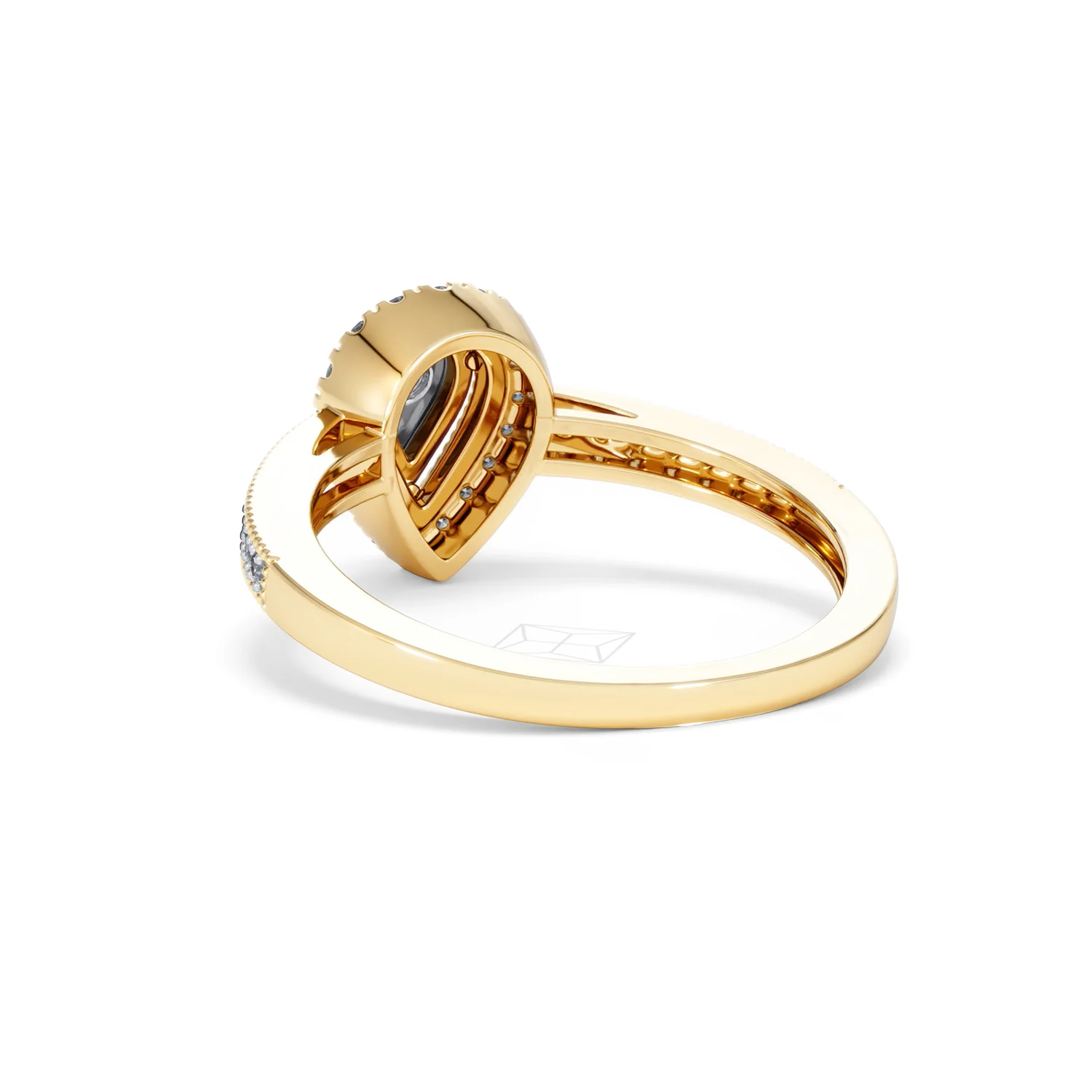 Masami Pear Shaped Pave Lab Diamond Engagement Ring 0.15ct 18K Gold Vermeil - Image 55