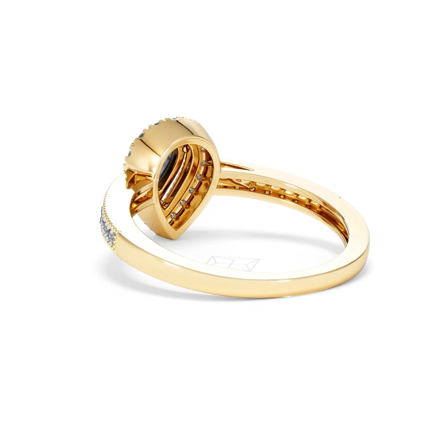 Masami Pear Shaped Pave Lab Diamond Engagement Ring 0.15ct 18K Gold Vermeil - Image 56