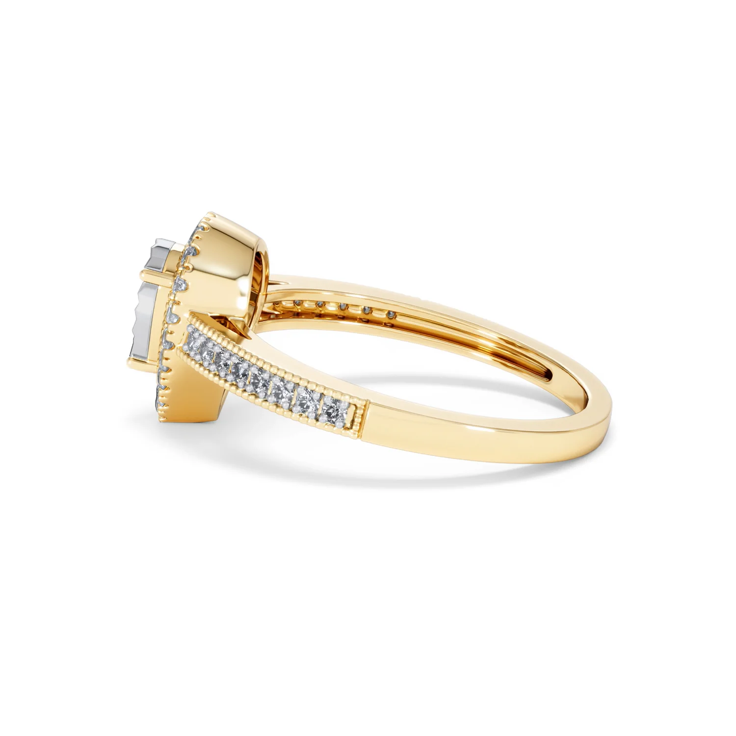 Masami Pear Shaped Pave Lab Diamond Engagement Ring 0.15ct 18K Gold Vermeil - Image 67