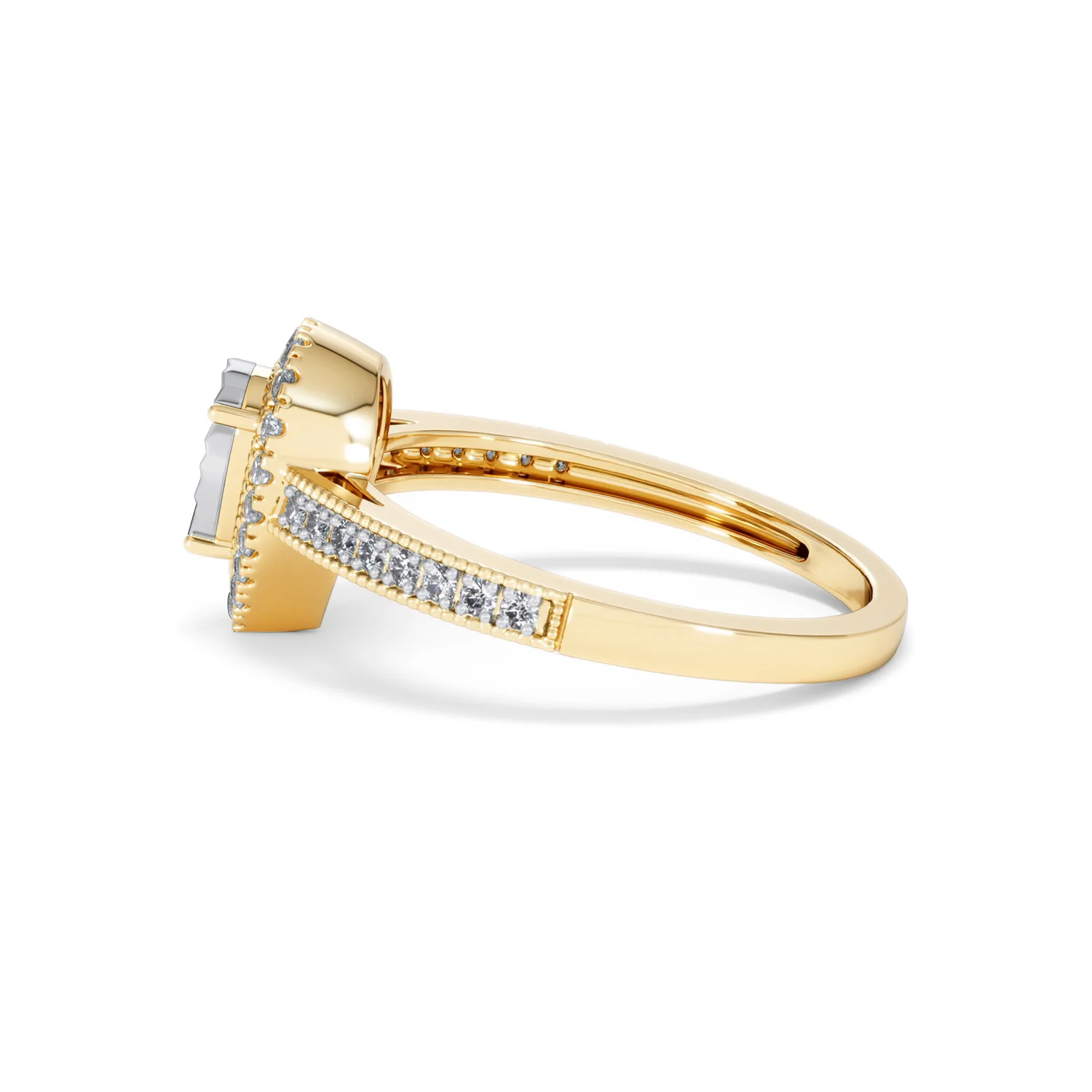 Masami Pear Shaped Pave Lab Diamond Engagement Ring 0.15ct 18K Gold Vermeil - Image 68