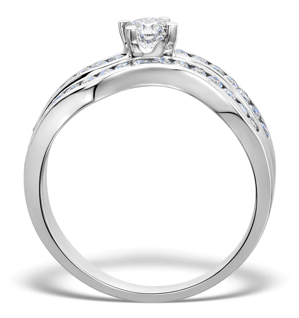 Matching Diamond Engagement and Wedding Ring 0.71ct 18K Gold - Image 2